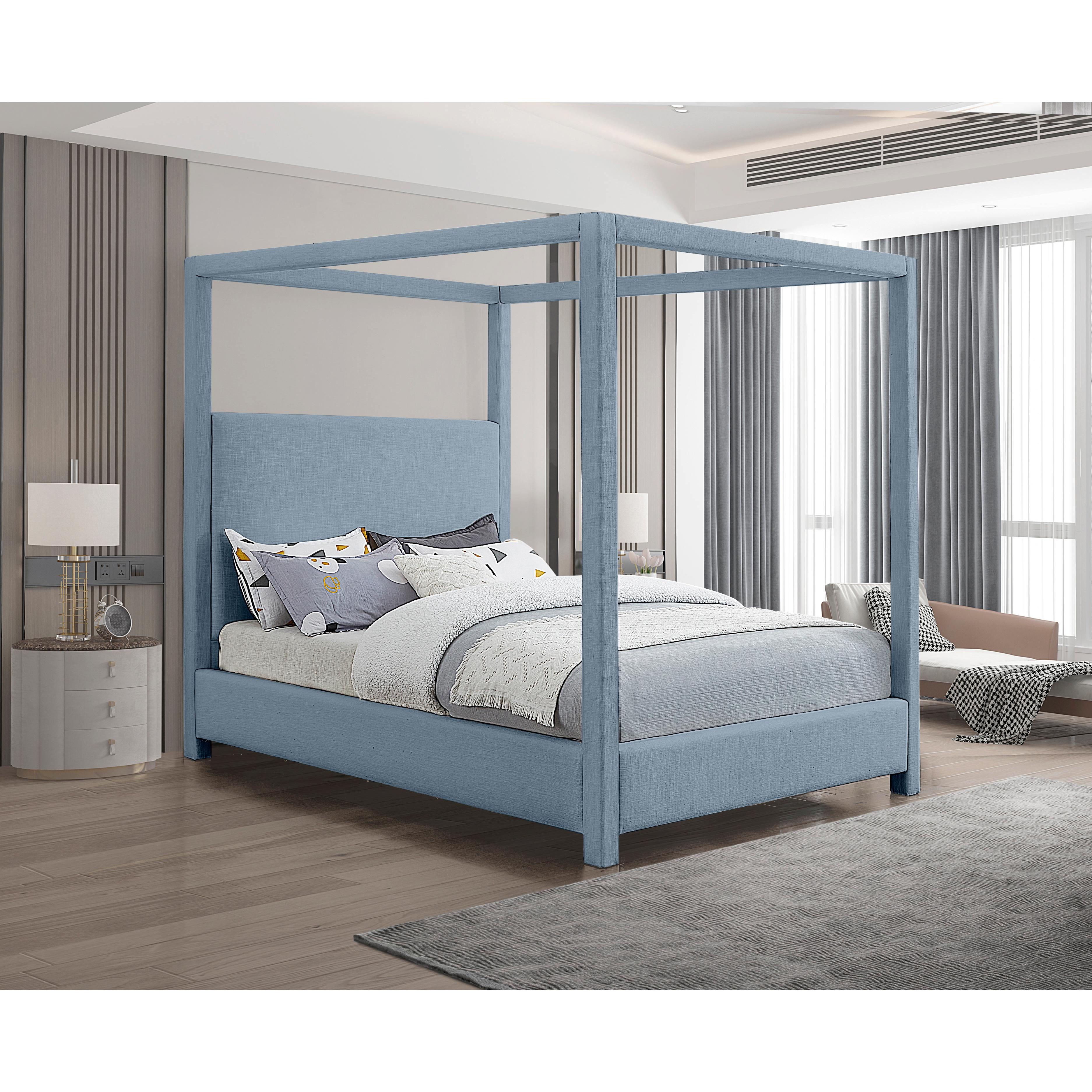 Meridian Emerson Sky Blue Queen Bed (3 Boxes)