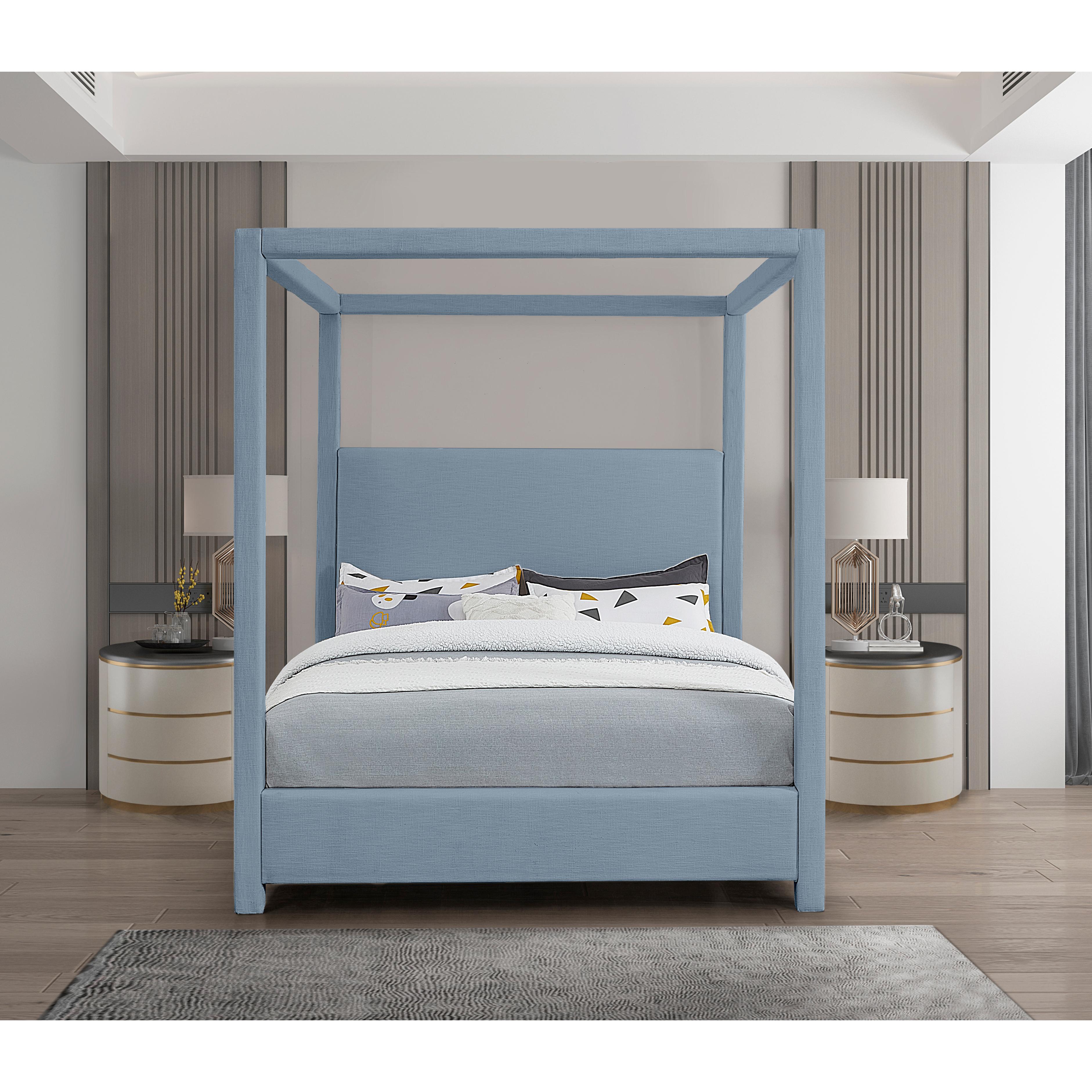 Meridian Emerson Sky Blue Queen Bed (3 Boxes)