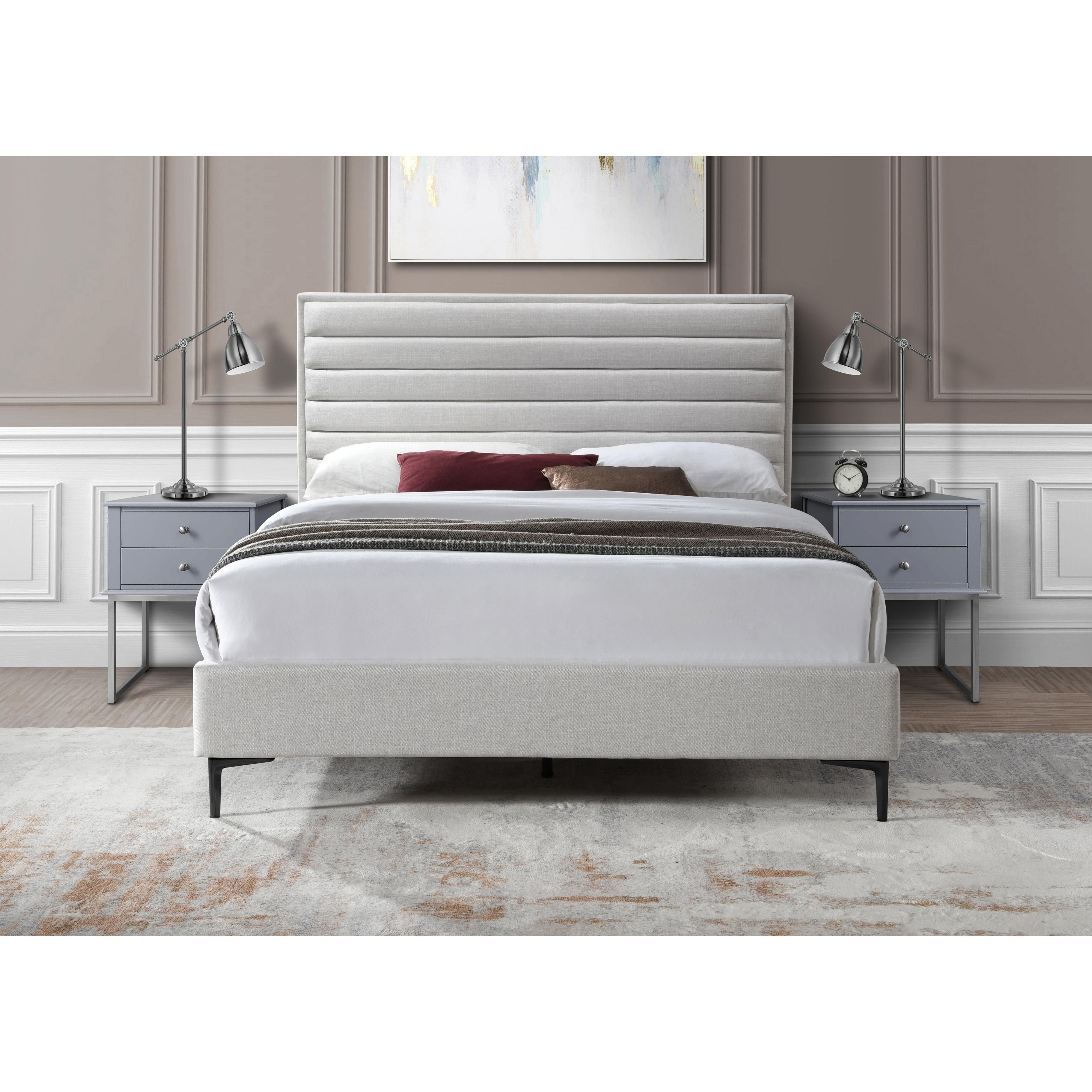 Meridian Hunter Cream Linen Textured Full Bed