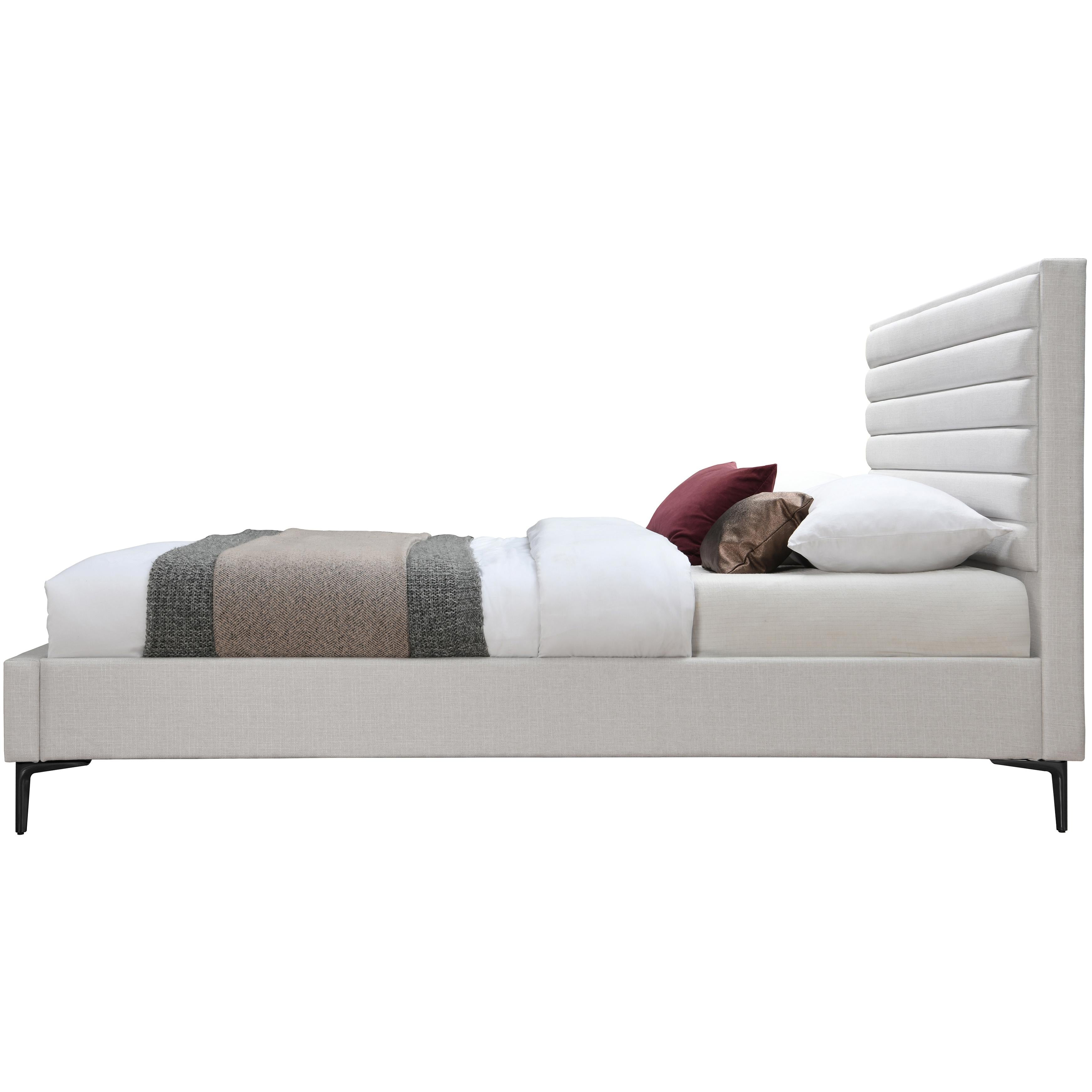 Meridian Hunter Cream Linen Textured Queen Bed