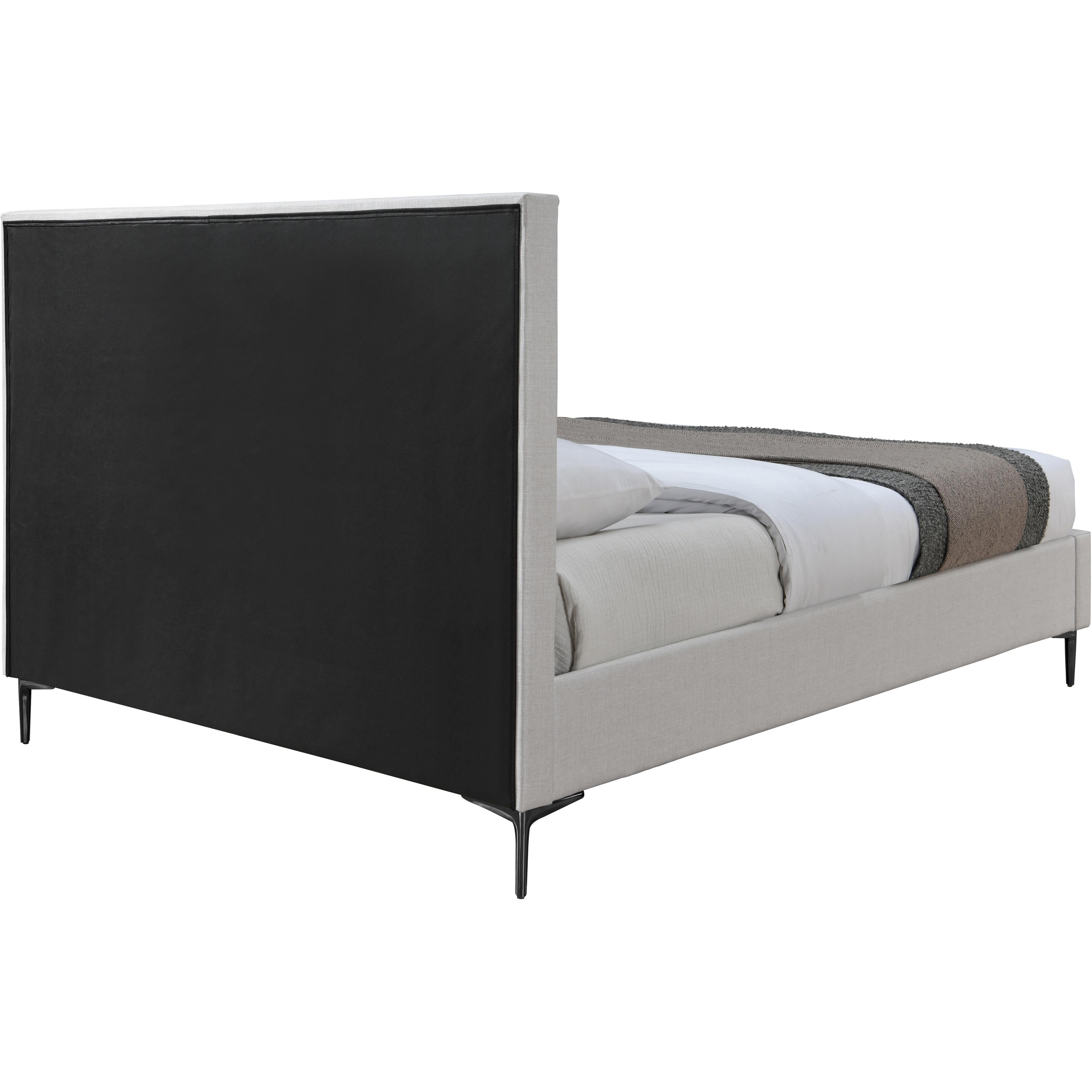 Meridian Hunter Cream Linen Textured Queen Bed