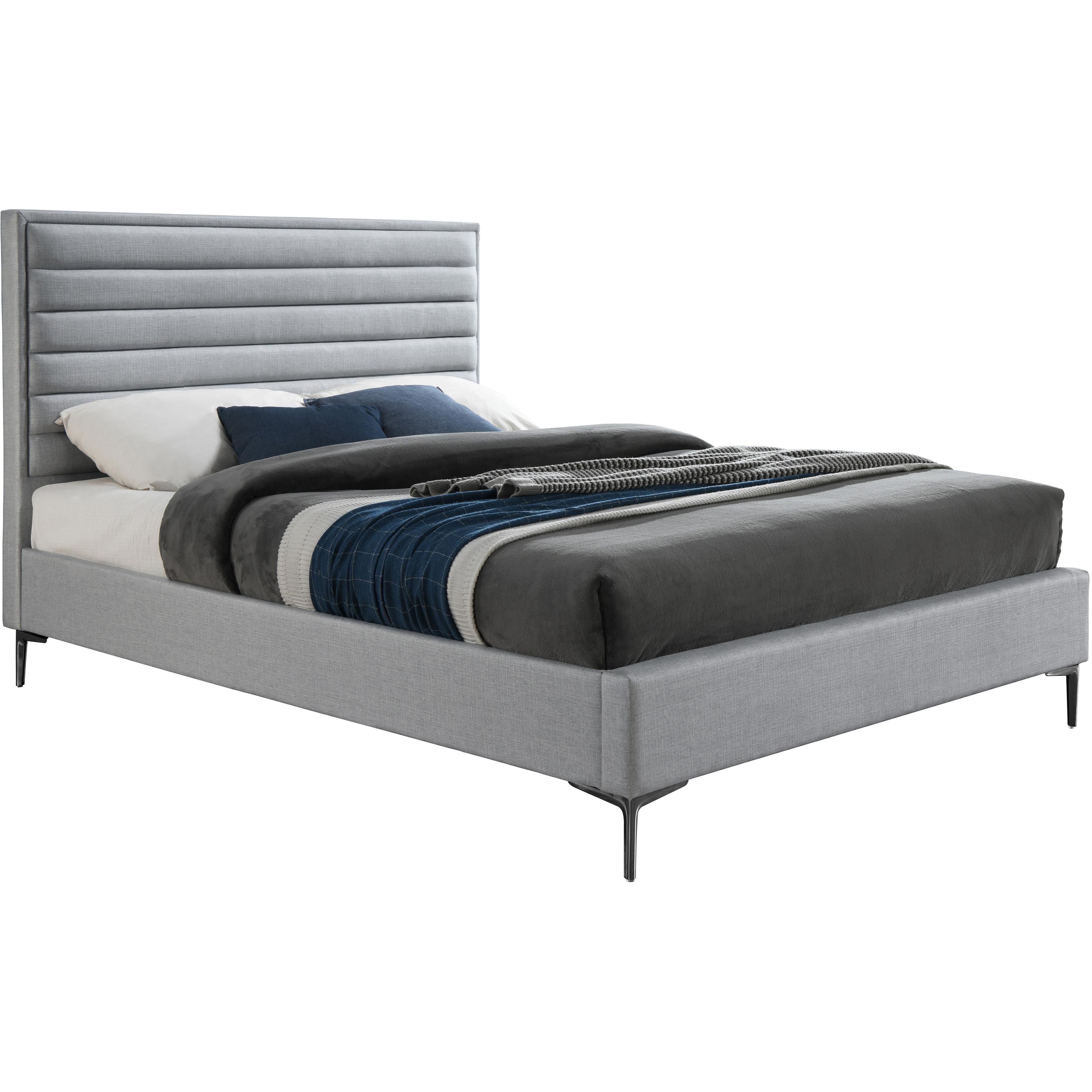Meridian Hunter Grey Linen Textured Full Bed
