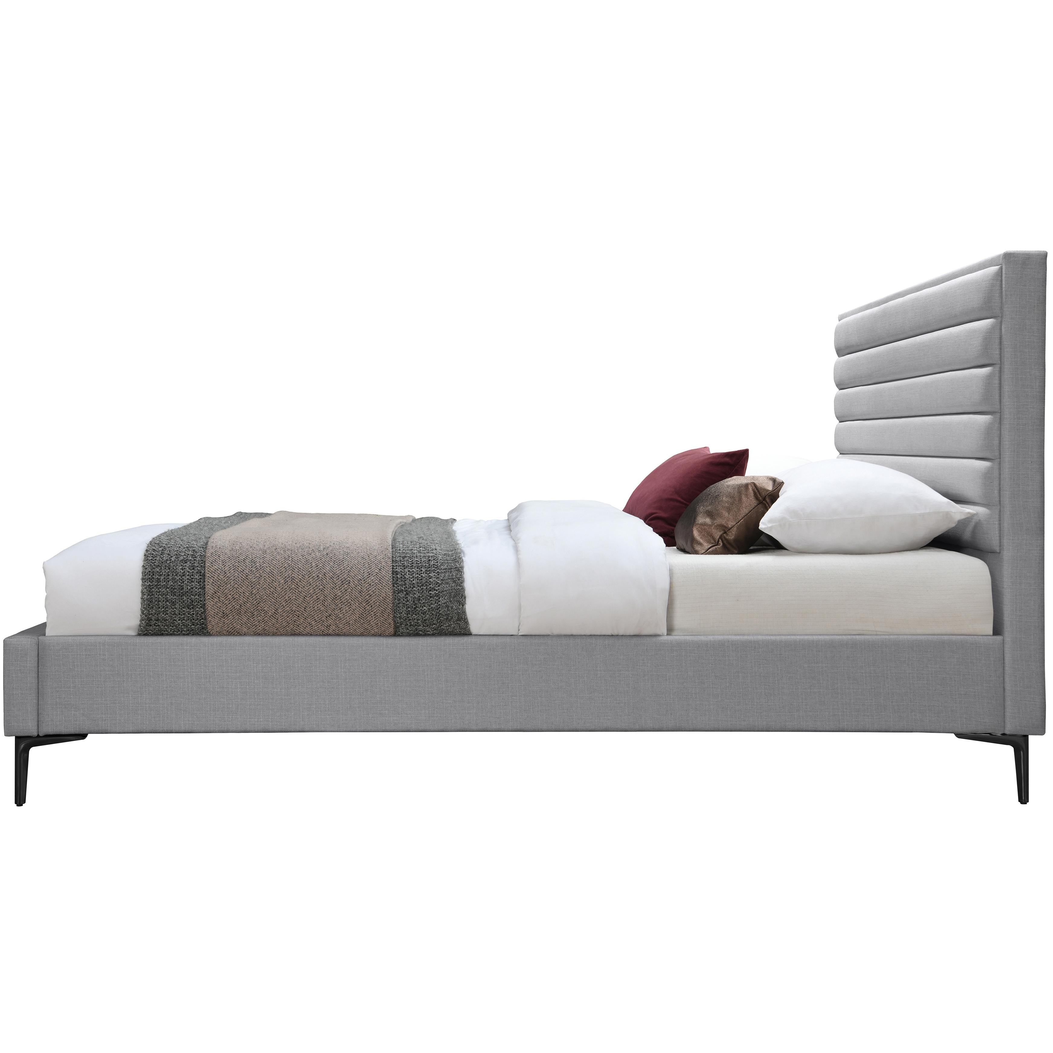 Meridian Hunter Grey Linen Textured King Bed