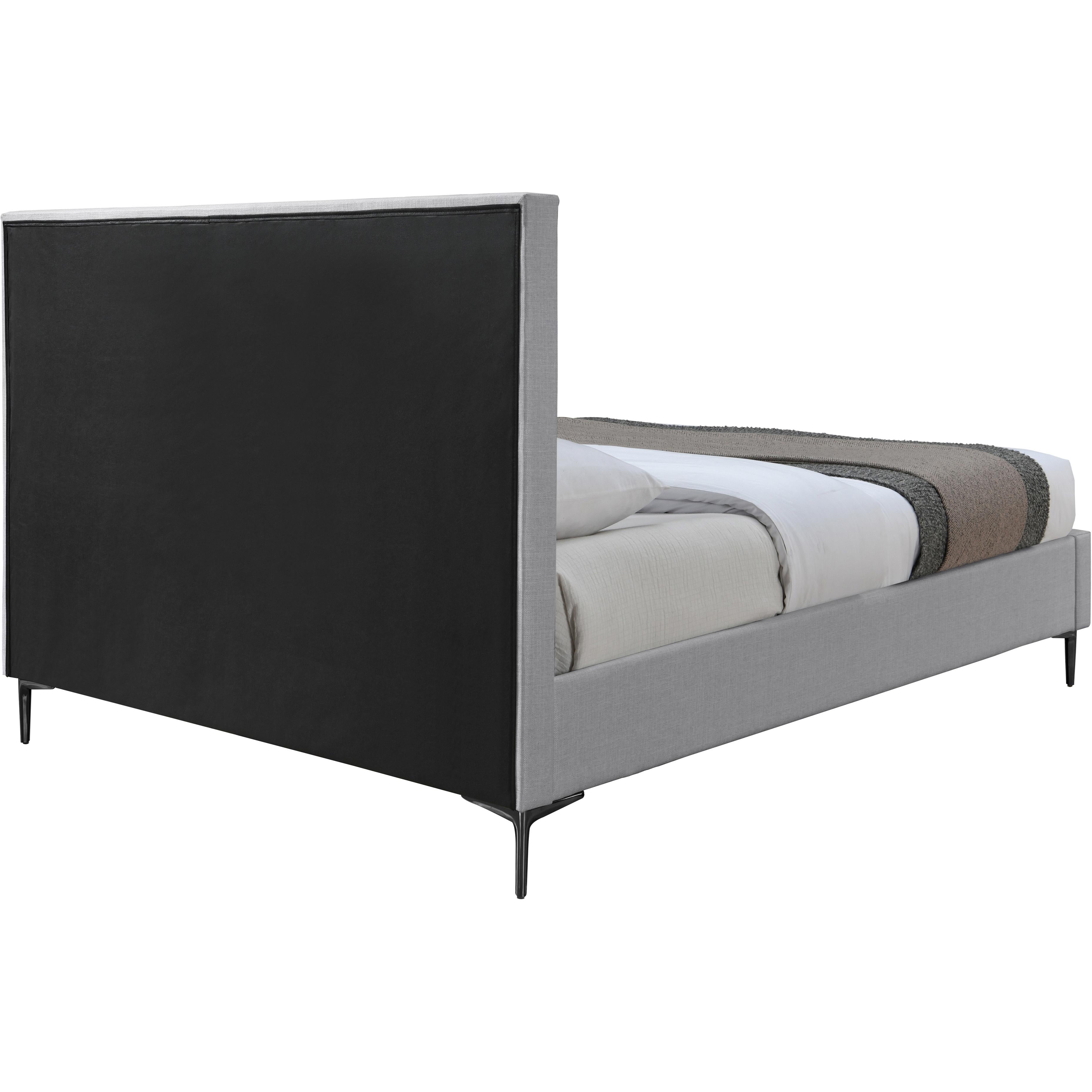 Meridian Hunter Grey Linen Textured King Bed