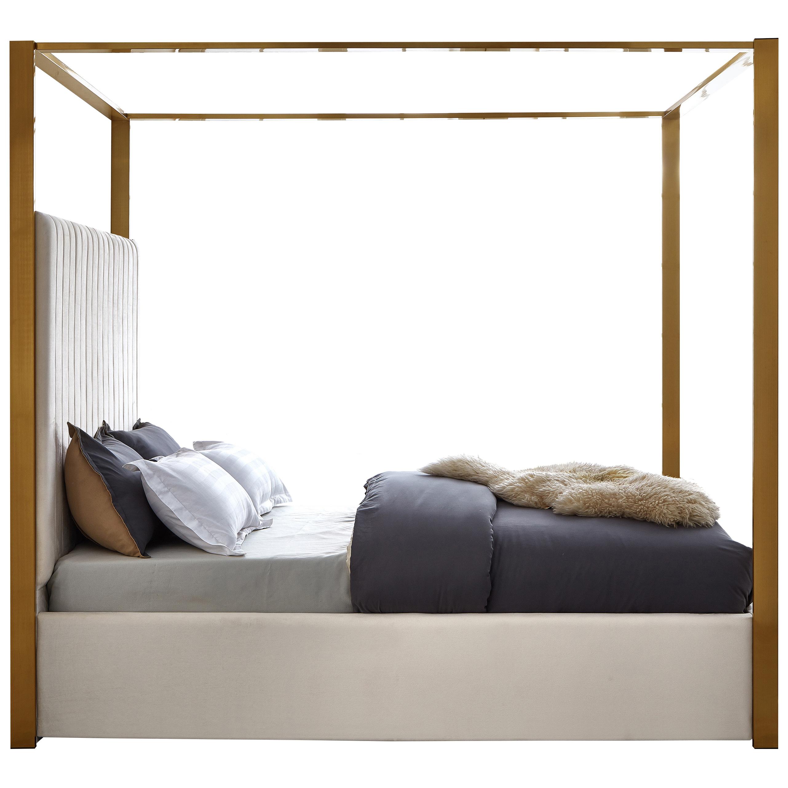 Meridian Jones Cream Velvet King Bed