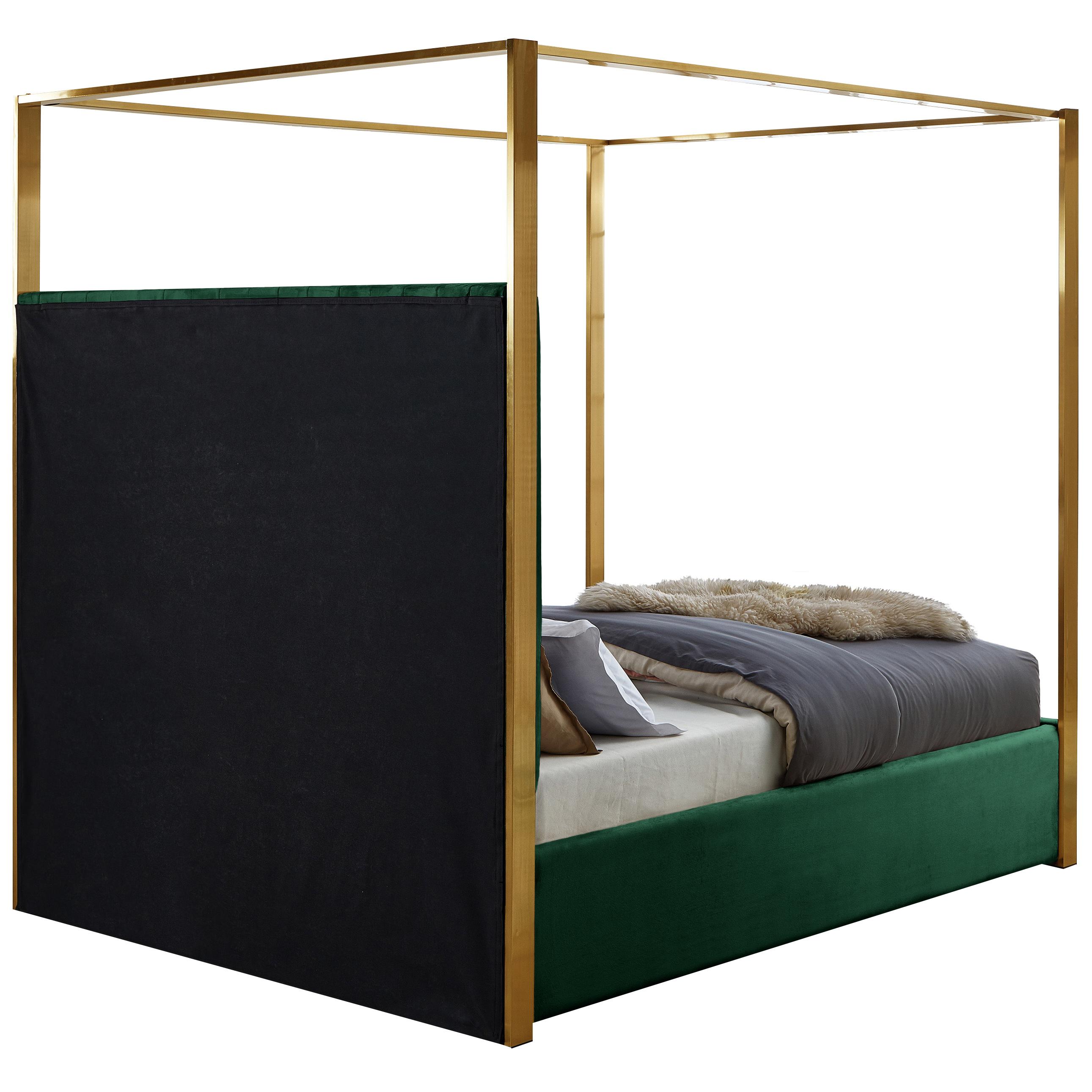 Meridian Jones Green Velvet King Bed