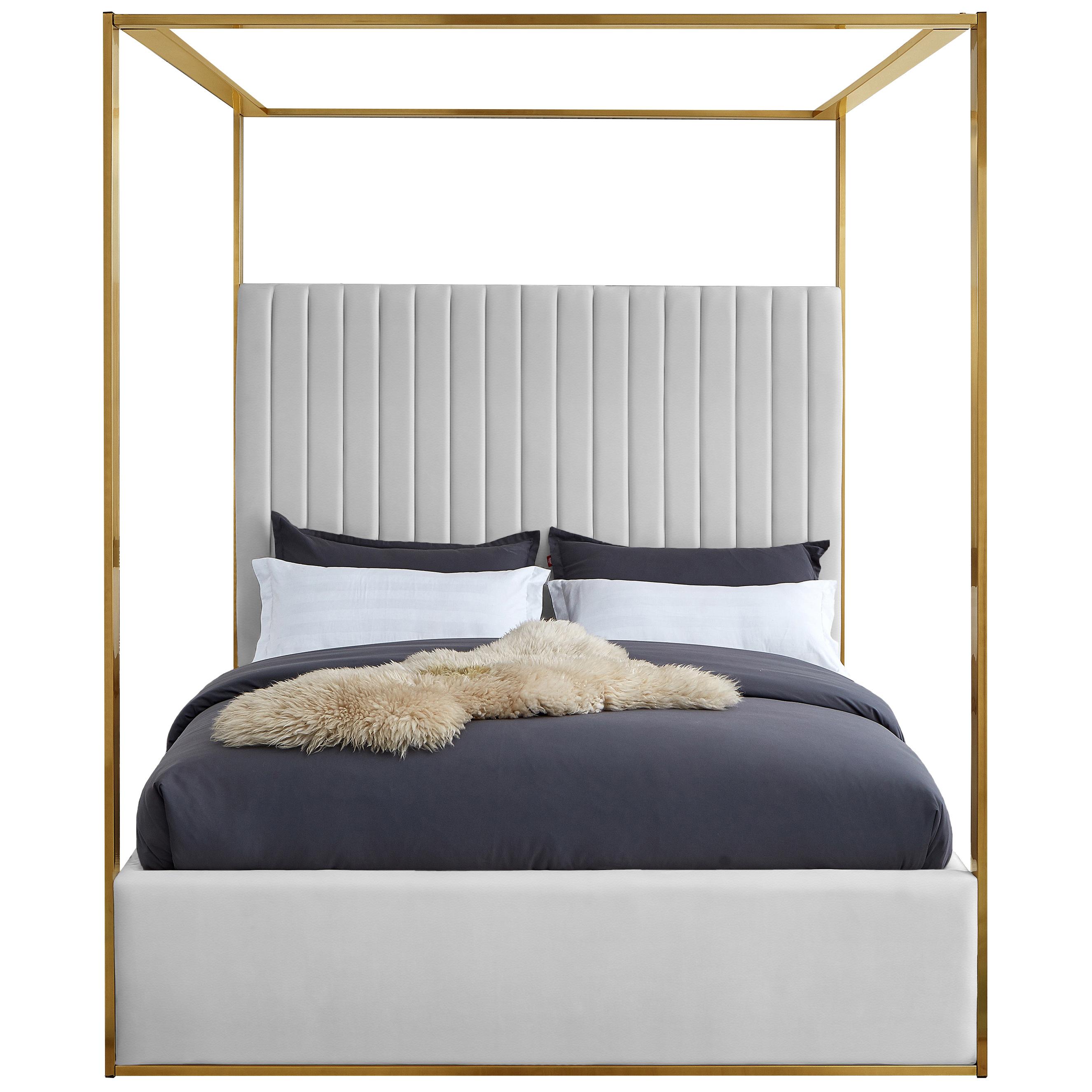 Meridian Jones White Vegan Leather King Bed