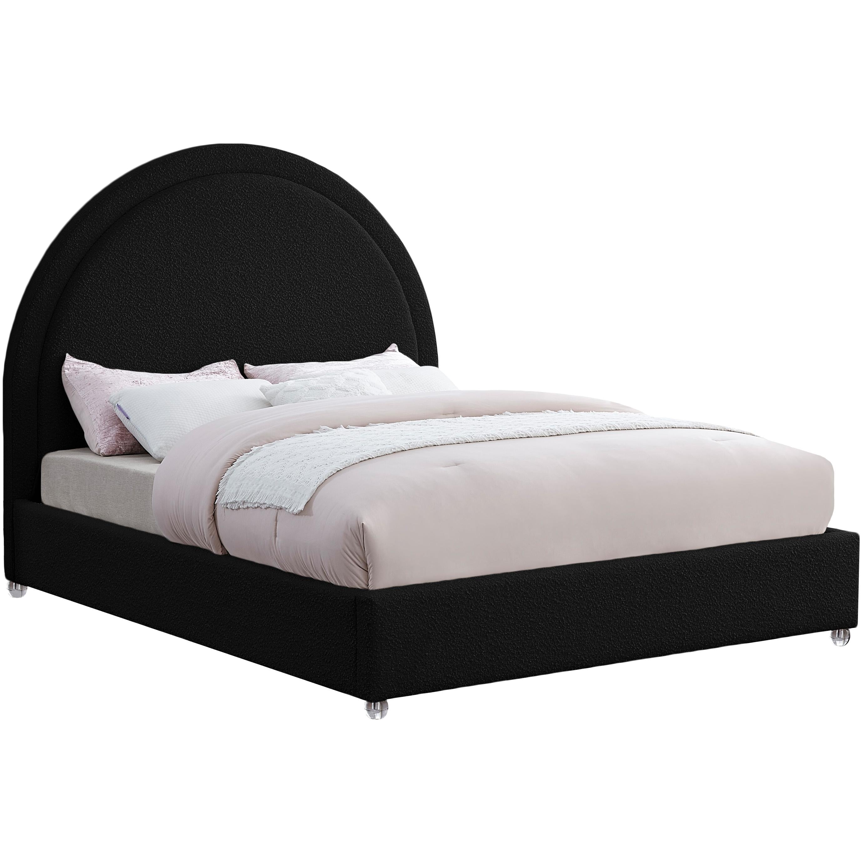 Meridian Milo Black Fabric Full Bed