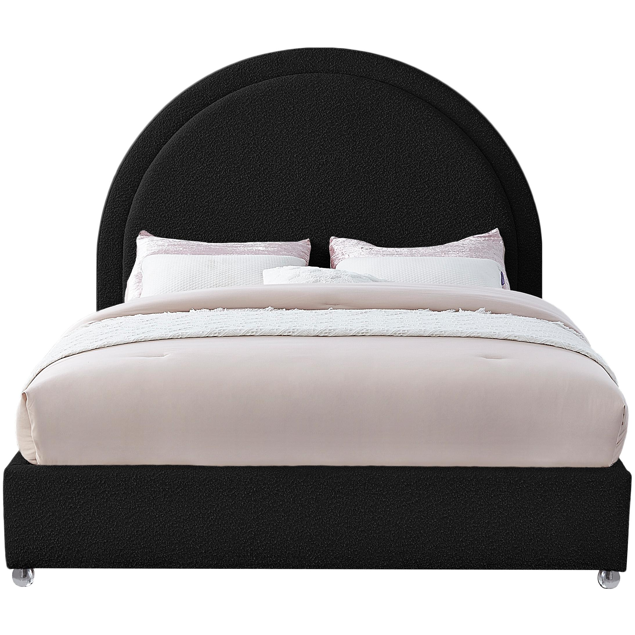 Meridian Milo Black Fabric Full Bed