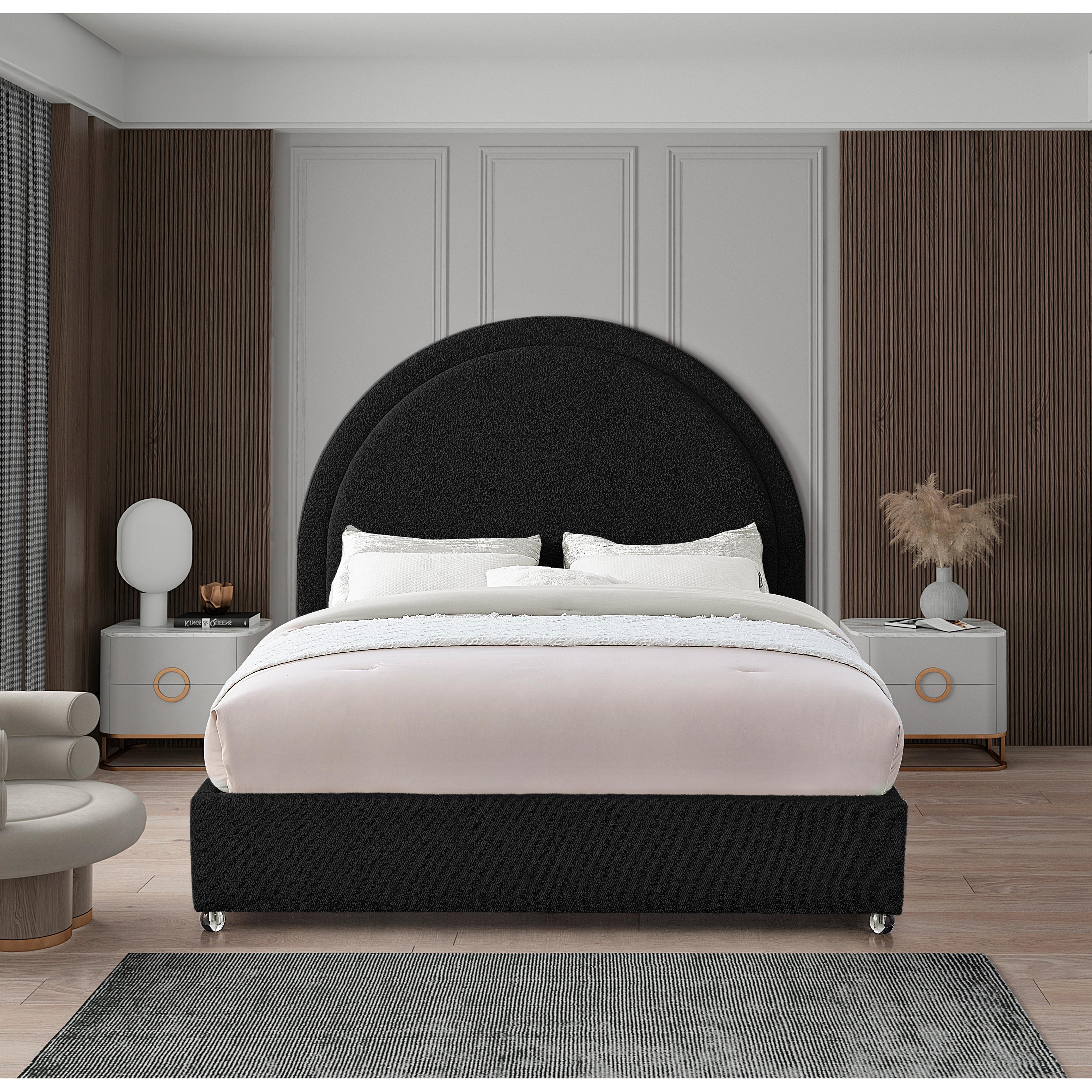 Meridian Milo Black Fabric Full Bed