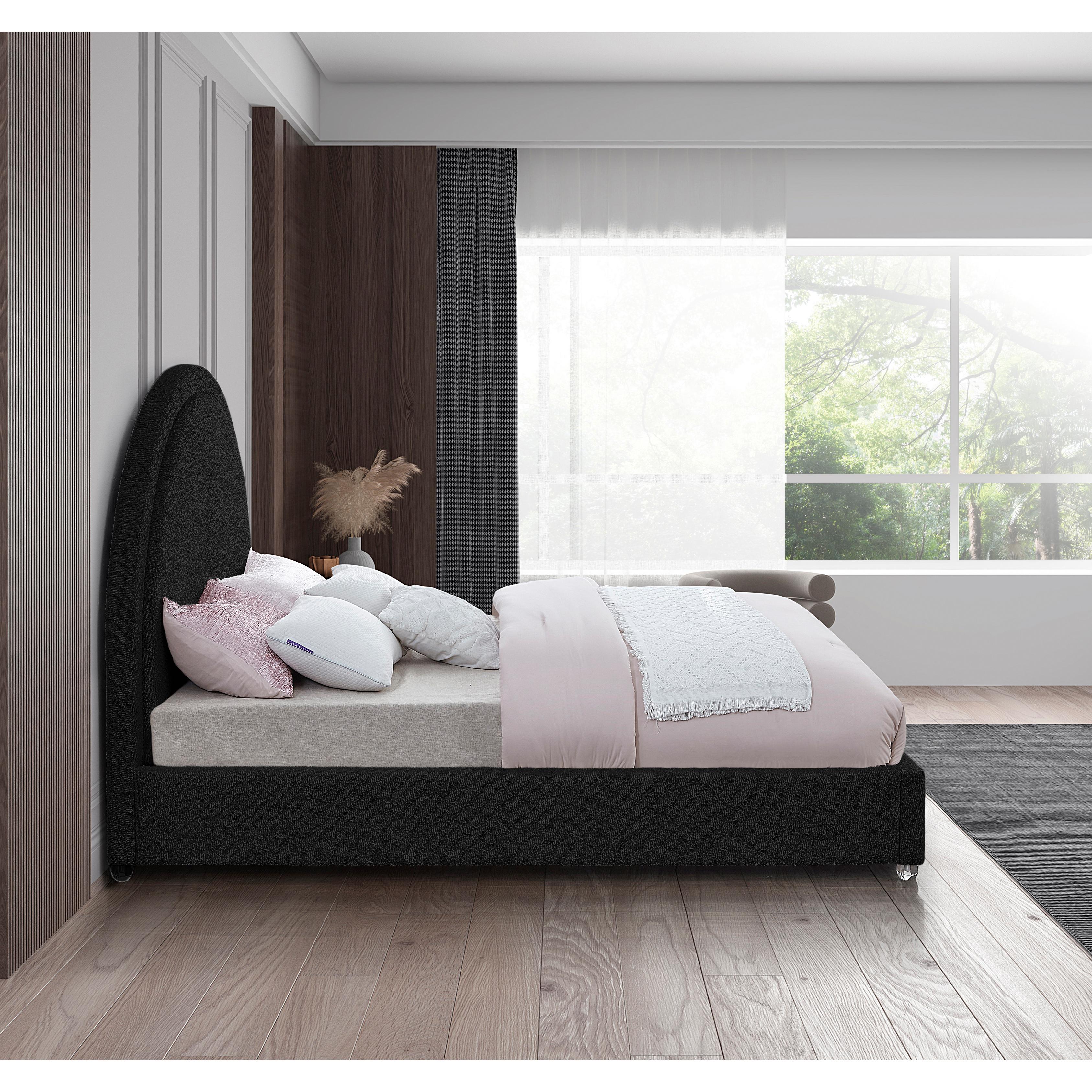 Meridian Milo Black Fabric Full Bed