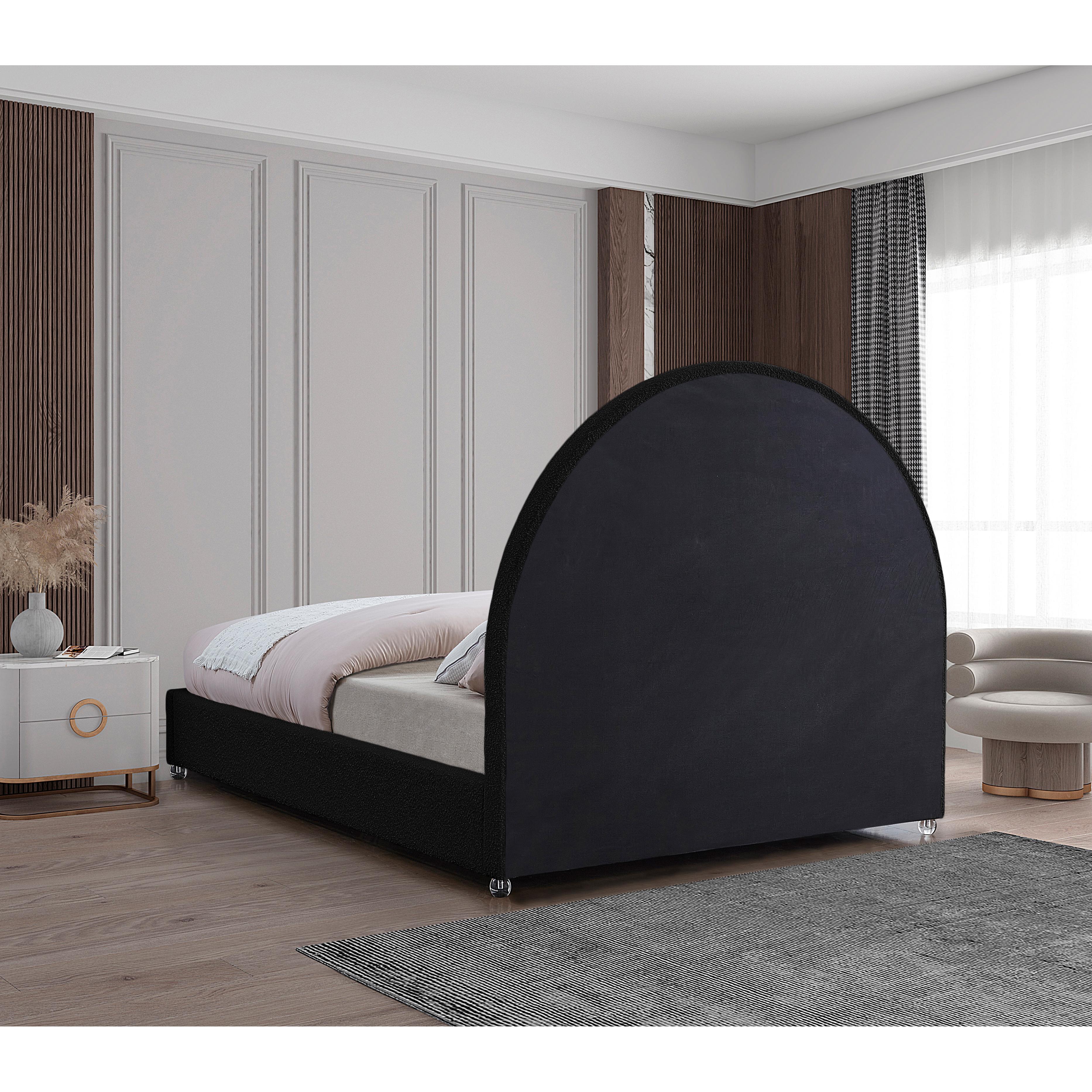 Meridian Milo Black Fabric Full Bed