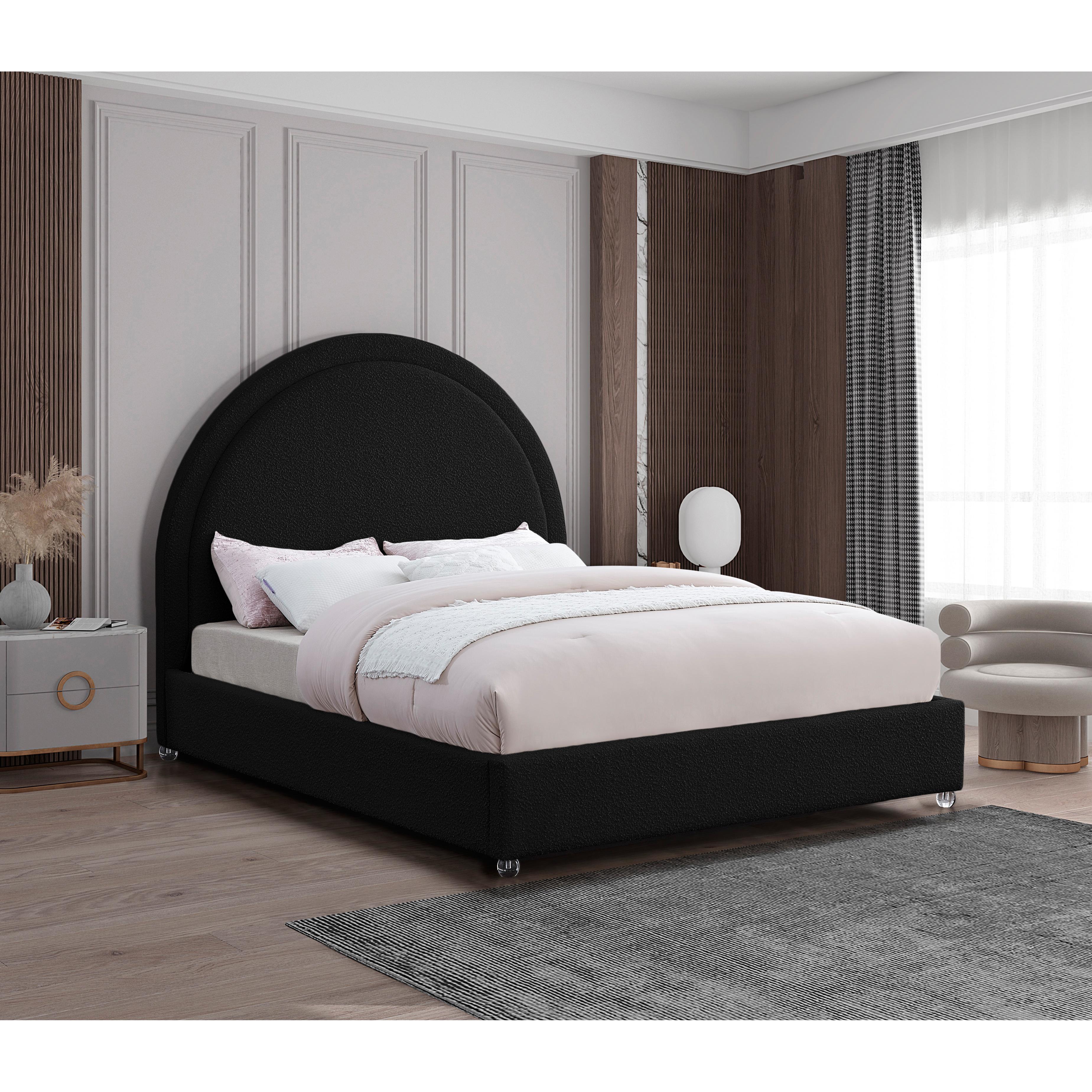 Meridian Milo Black Fabric King Bed