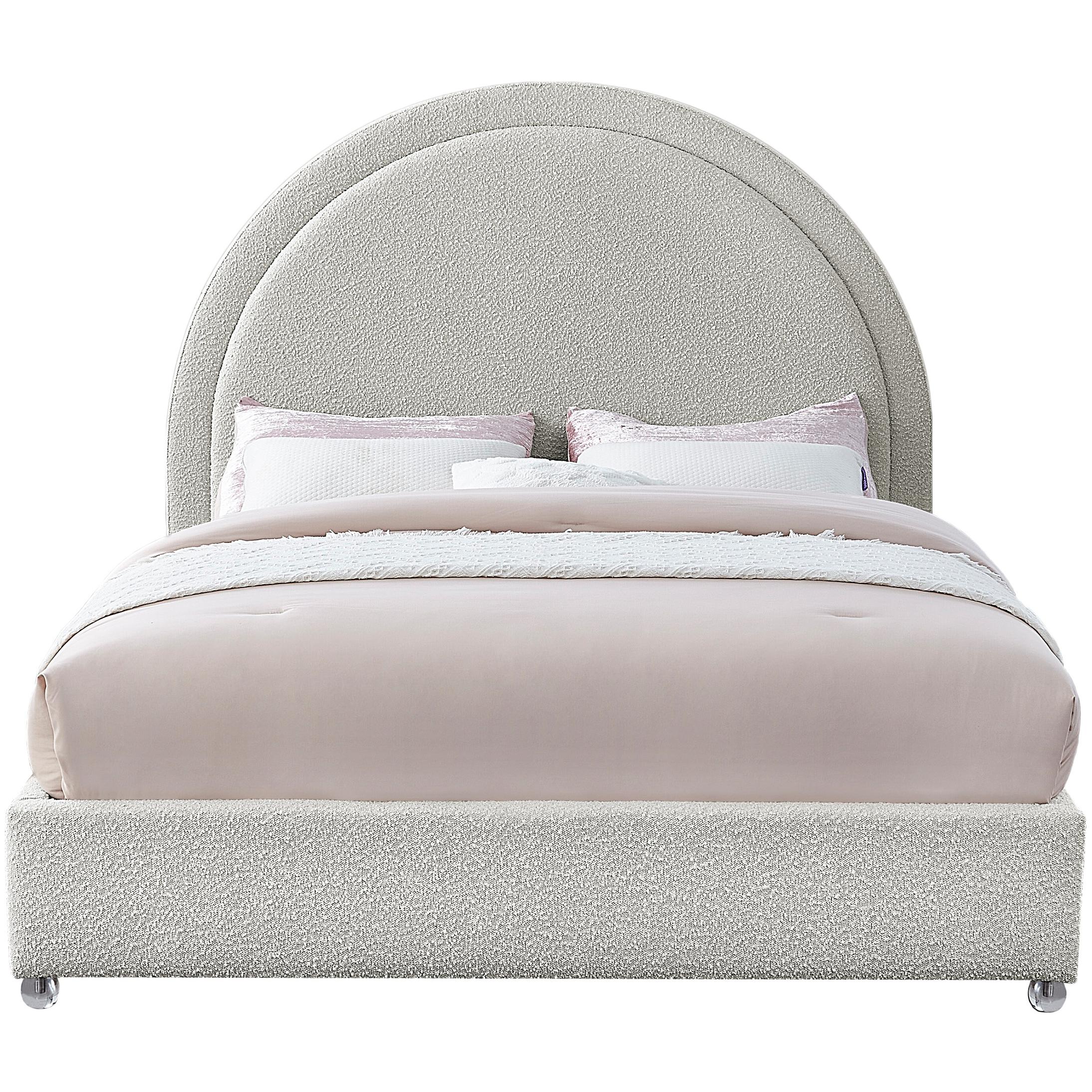 Meridian Milo Cream Fabric King Bed