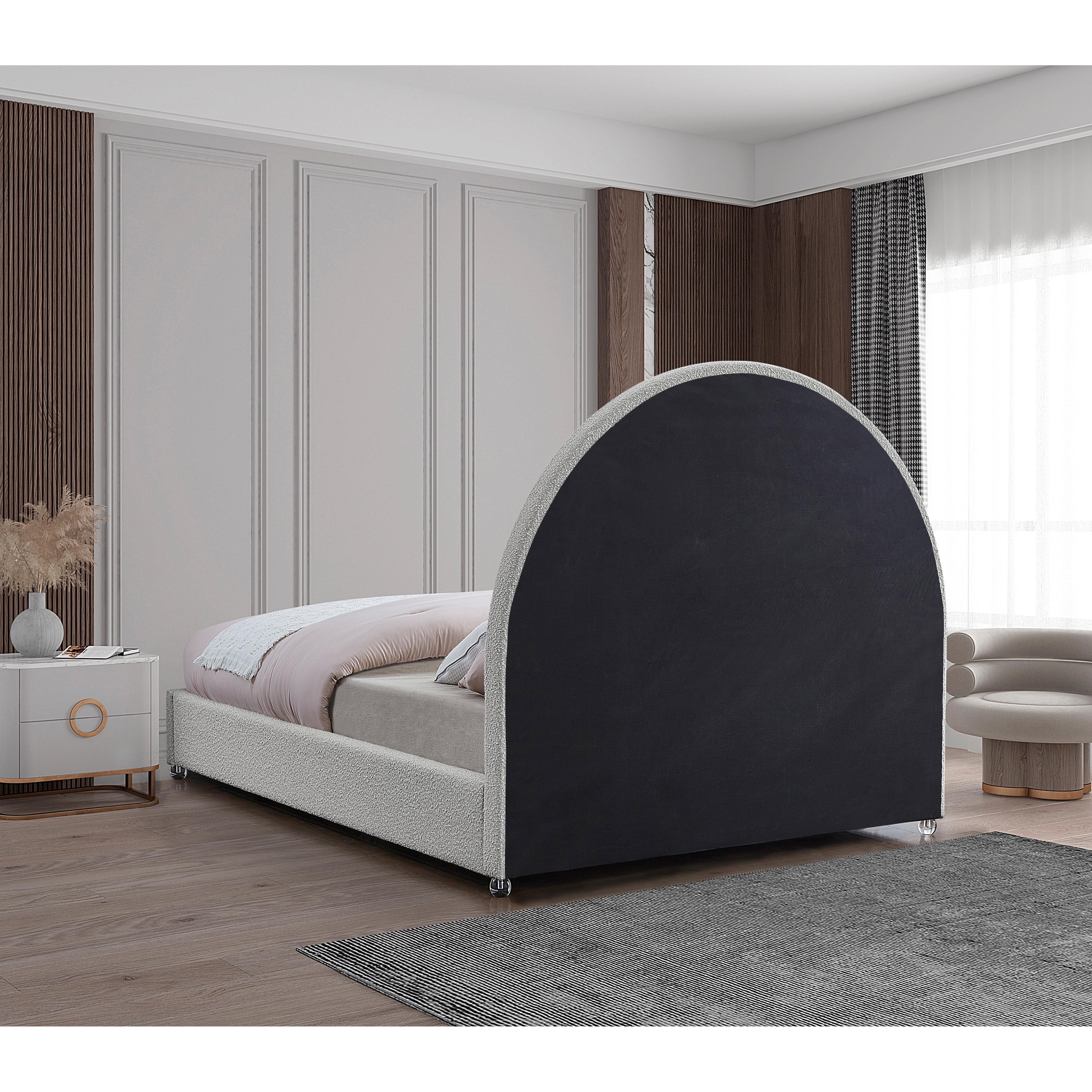 Meridian Milo Cream Fabric King Bed