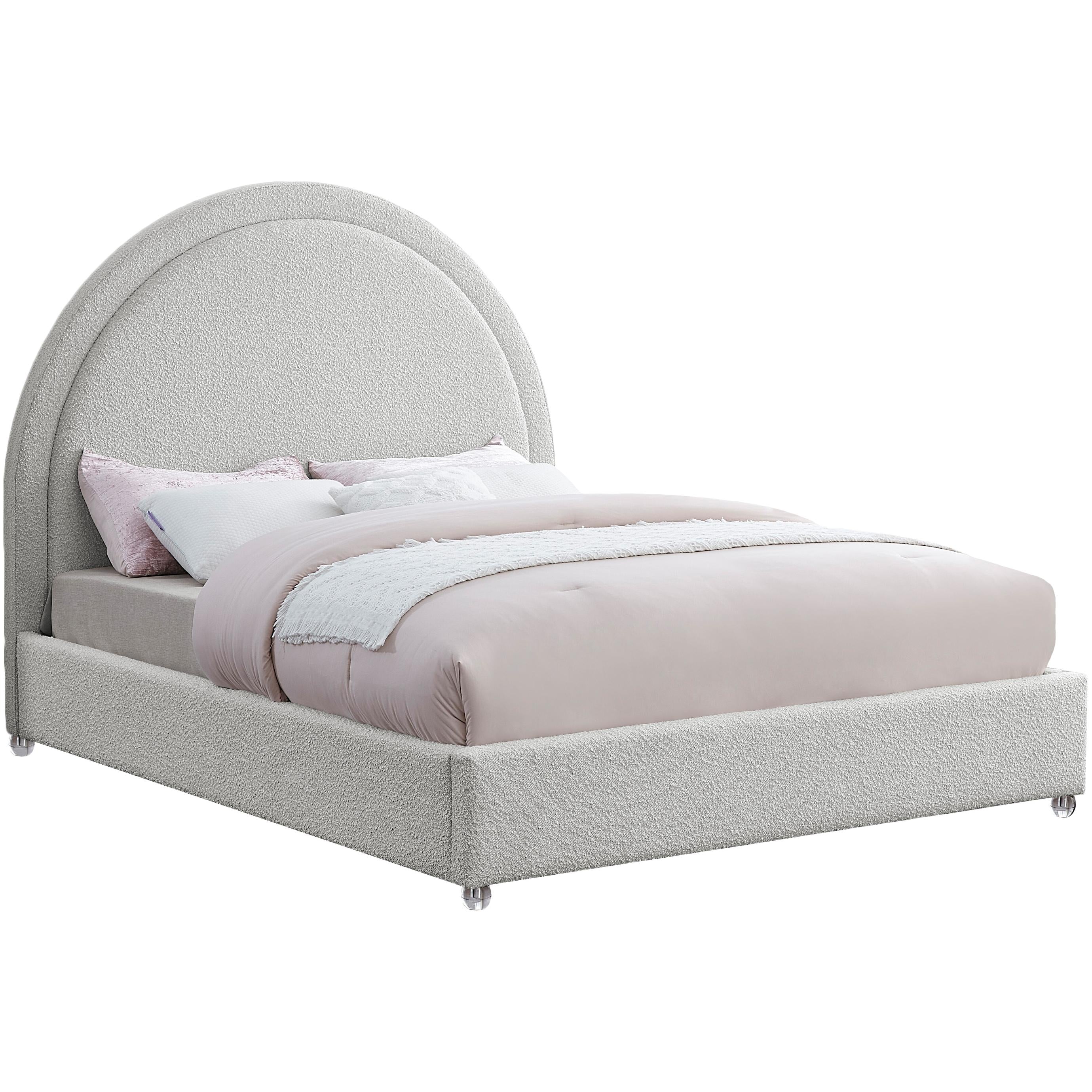 Meridian Milo Cream Fabric Queen Bed