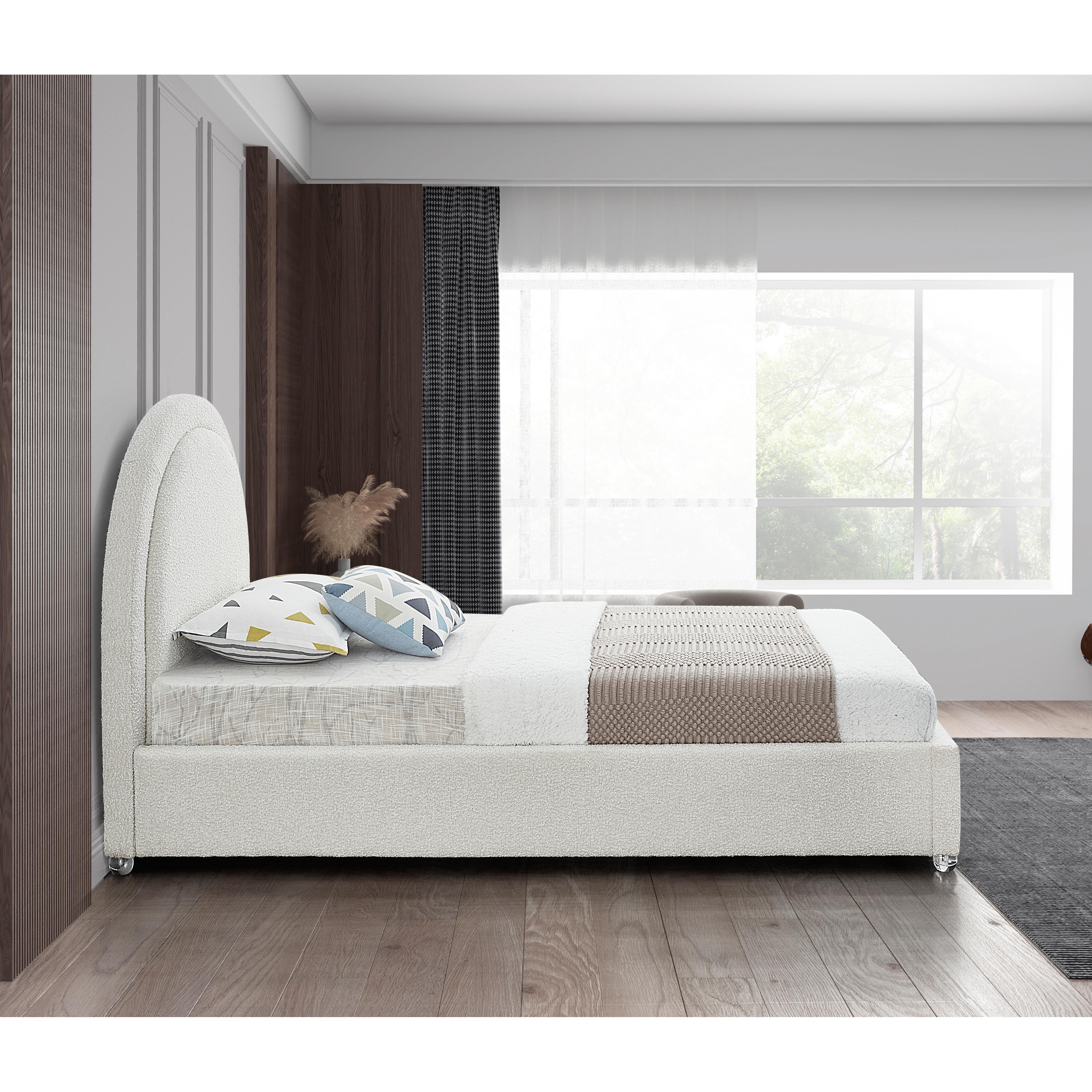 Meridian Milo Cream Fabric Twin Bed