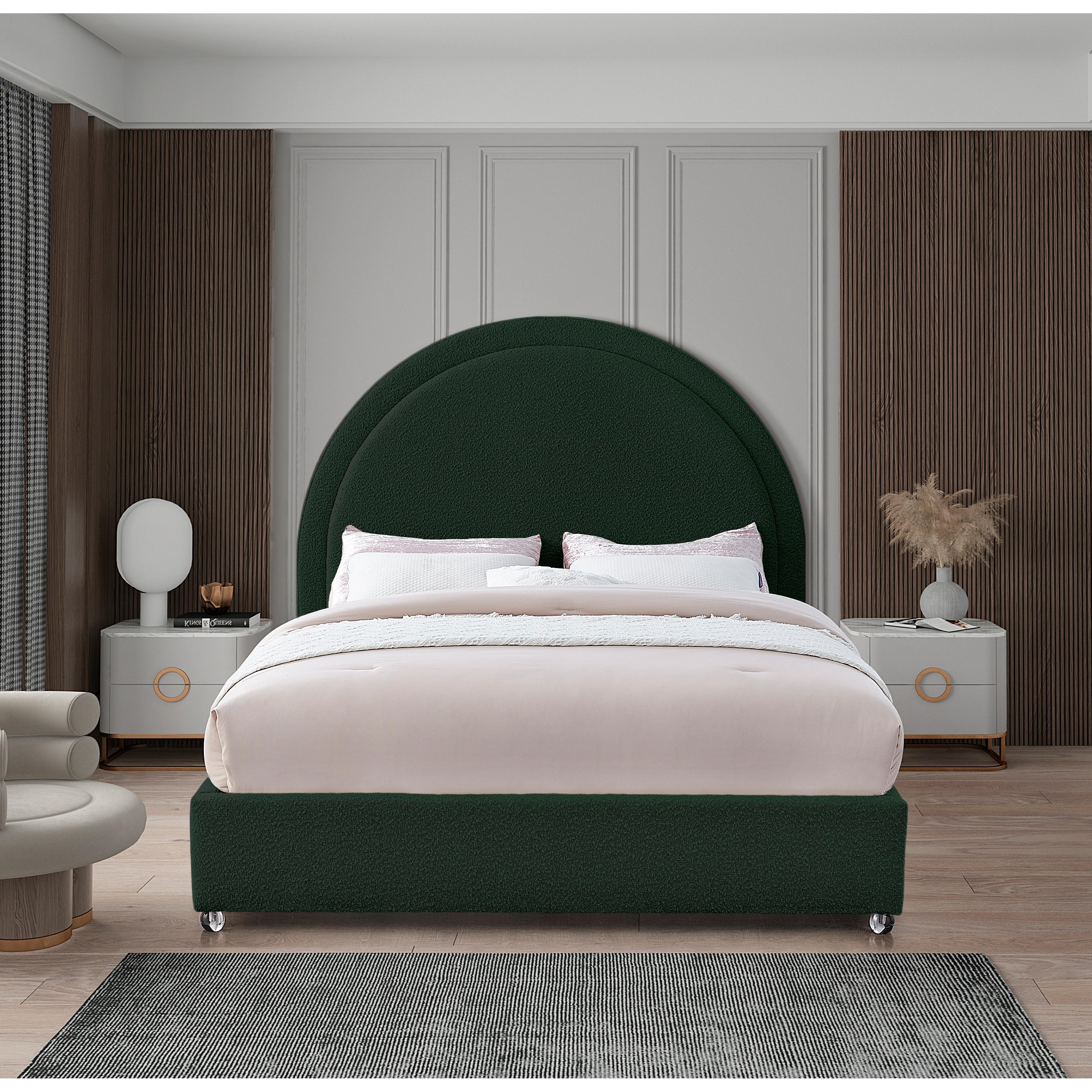 Meridian Milo Green Fabric Full Bed