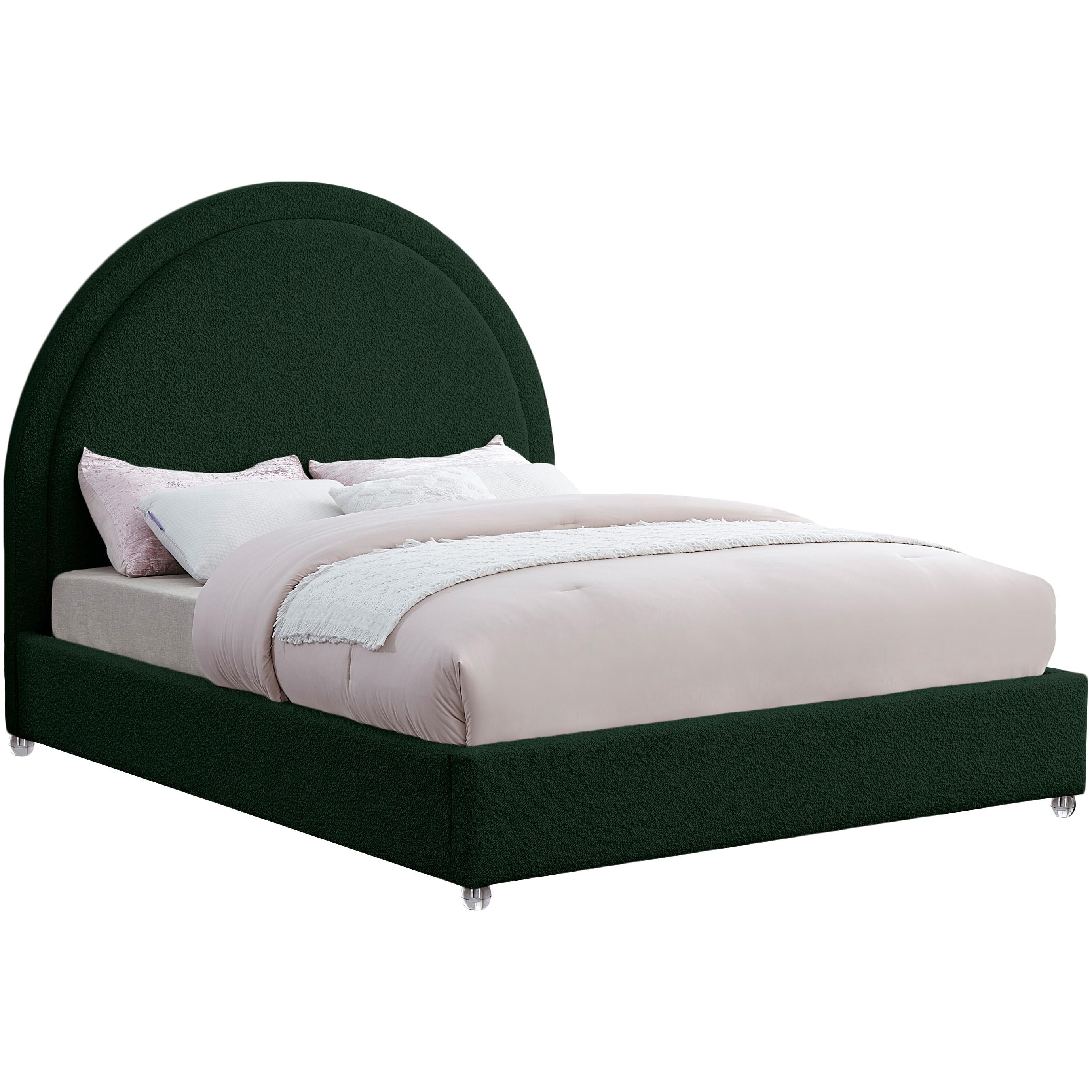 Meridian Milo Green Fabric King Bed