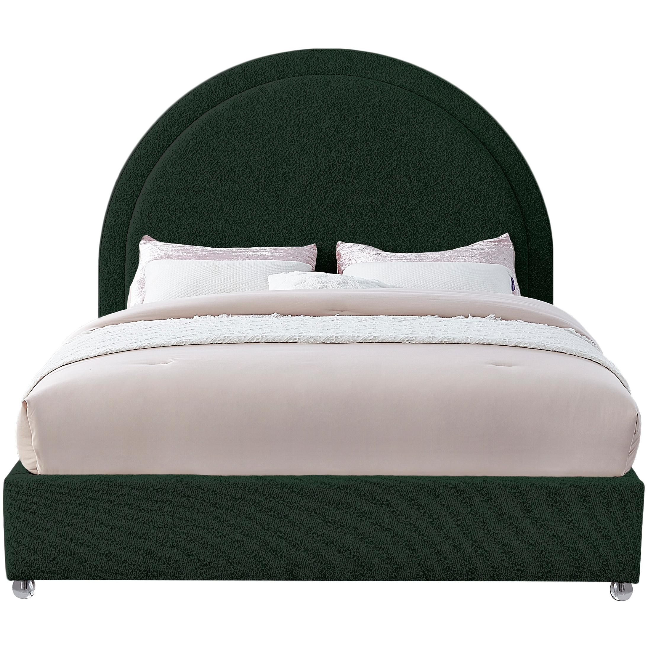 Meridian Milo Green Fabric Queen Bed