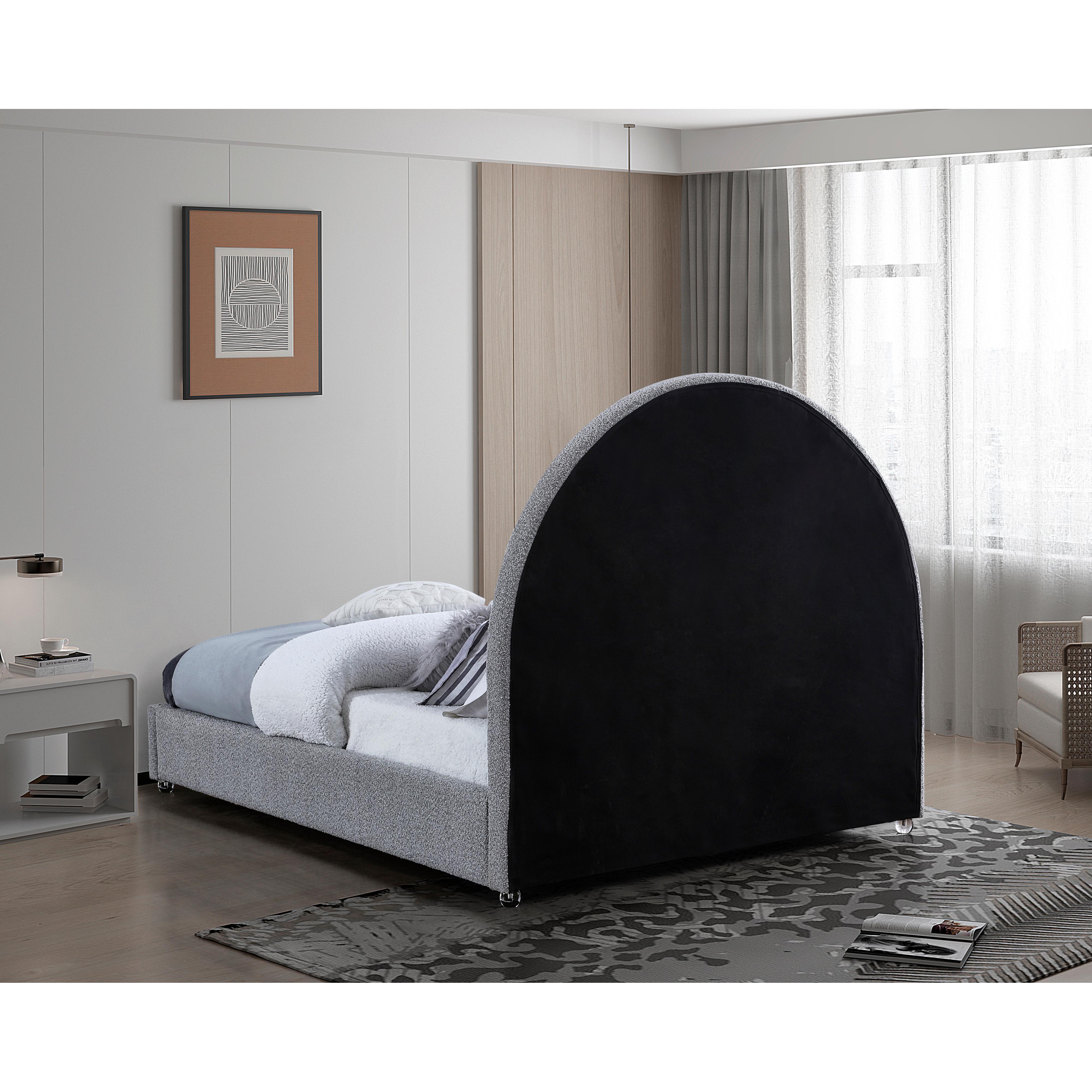 Meridian Milo Grey Fabric Full Bed