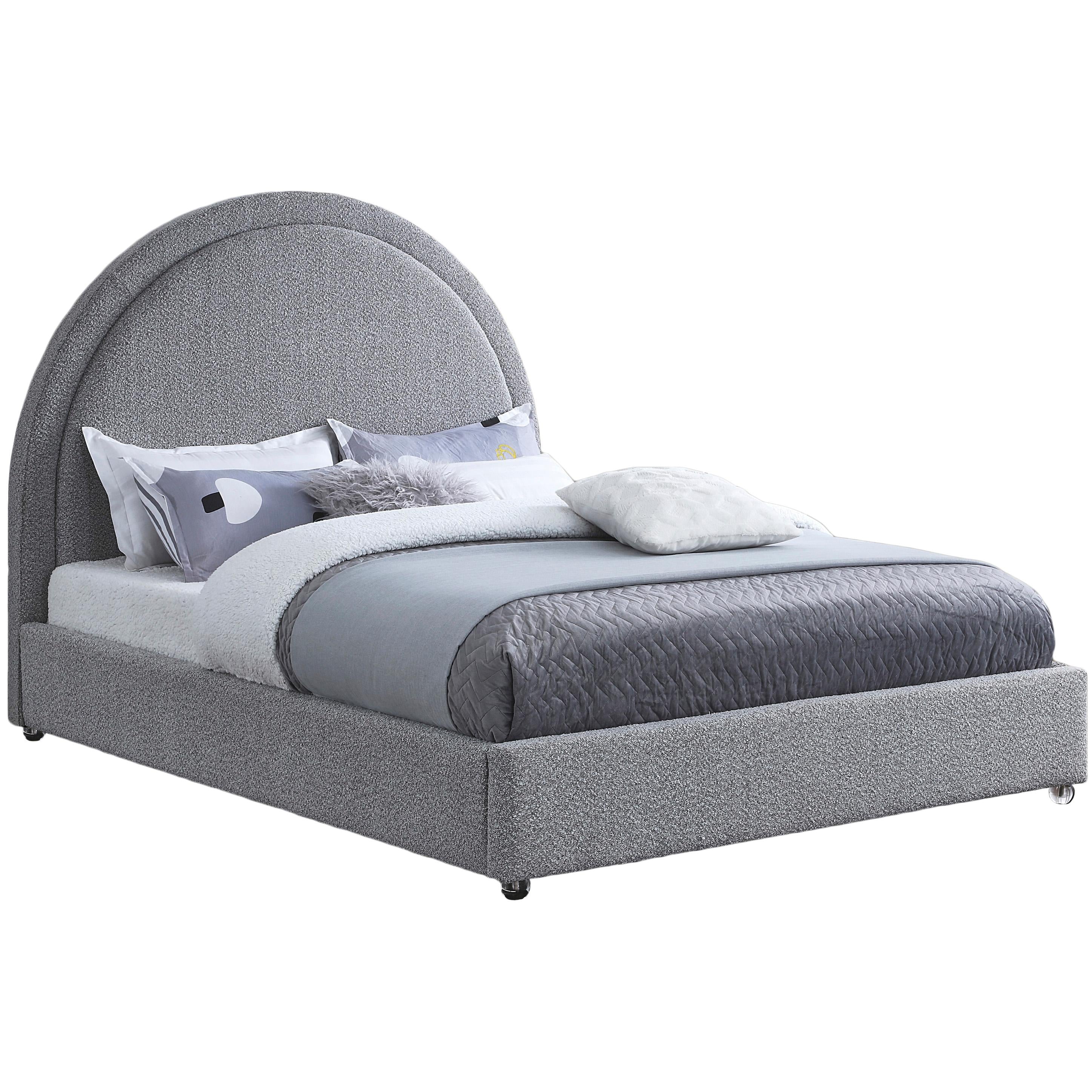 Meridian Milo Grey Fabric Queen Bed