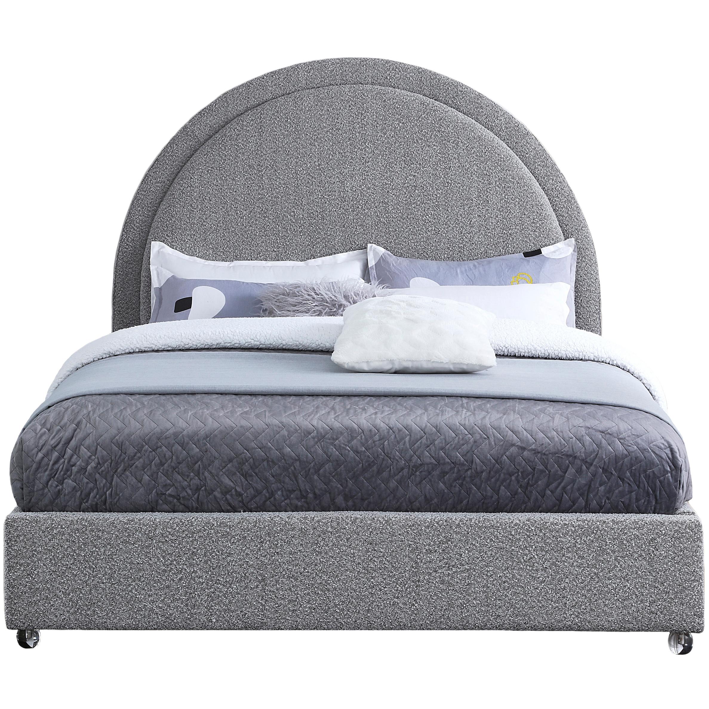 Meridian Milo Grey Fabric Queen Bed