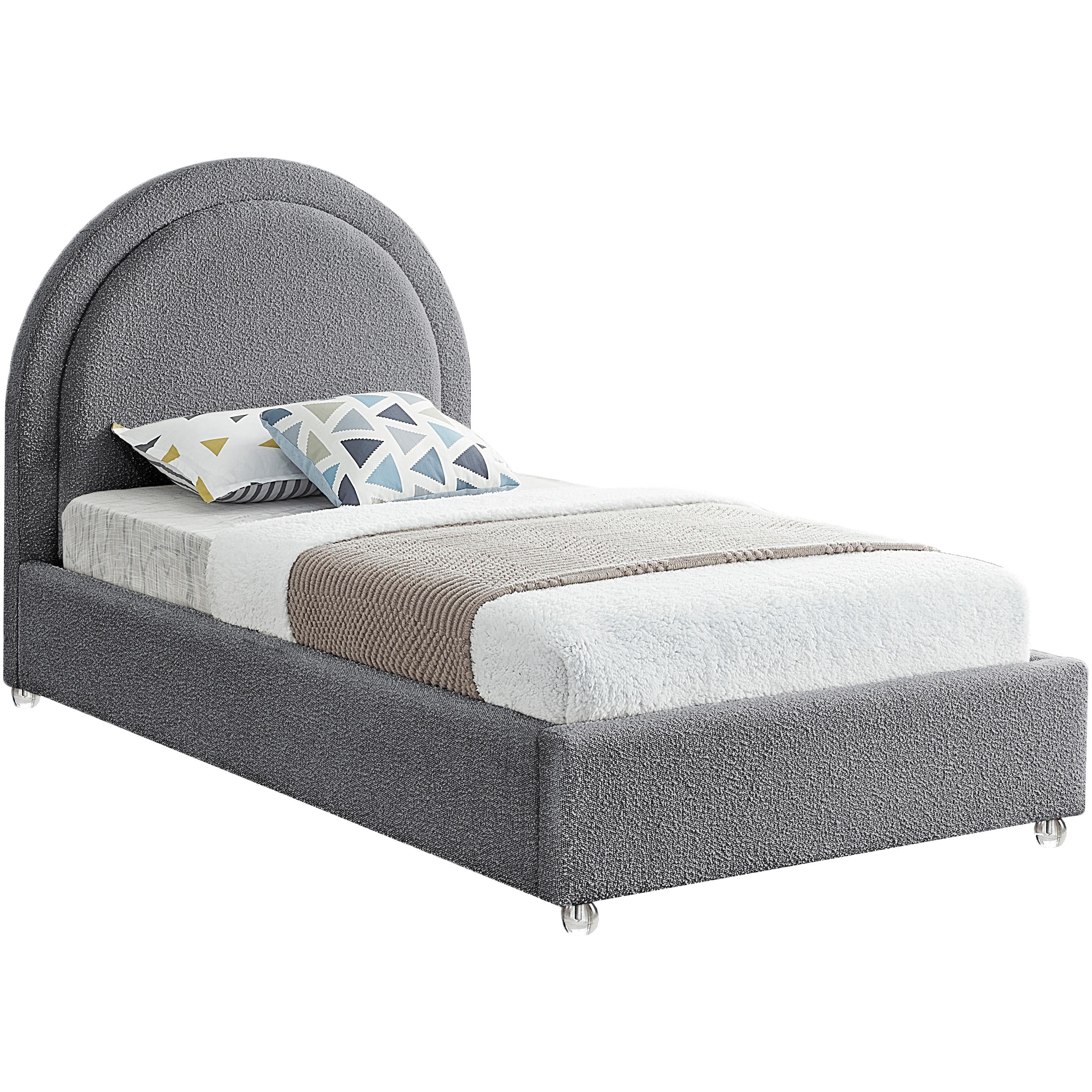 Meridian Milo Grey Fabric Twin Bed