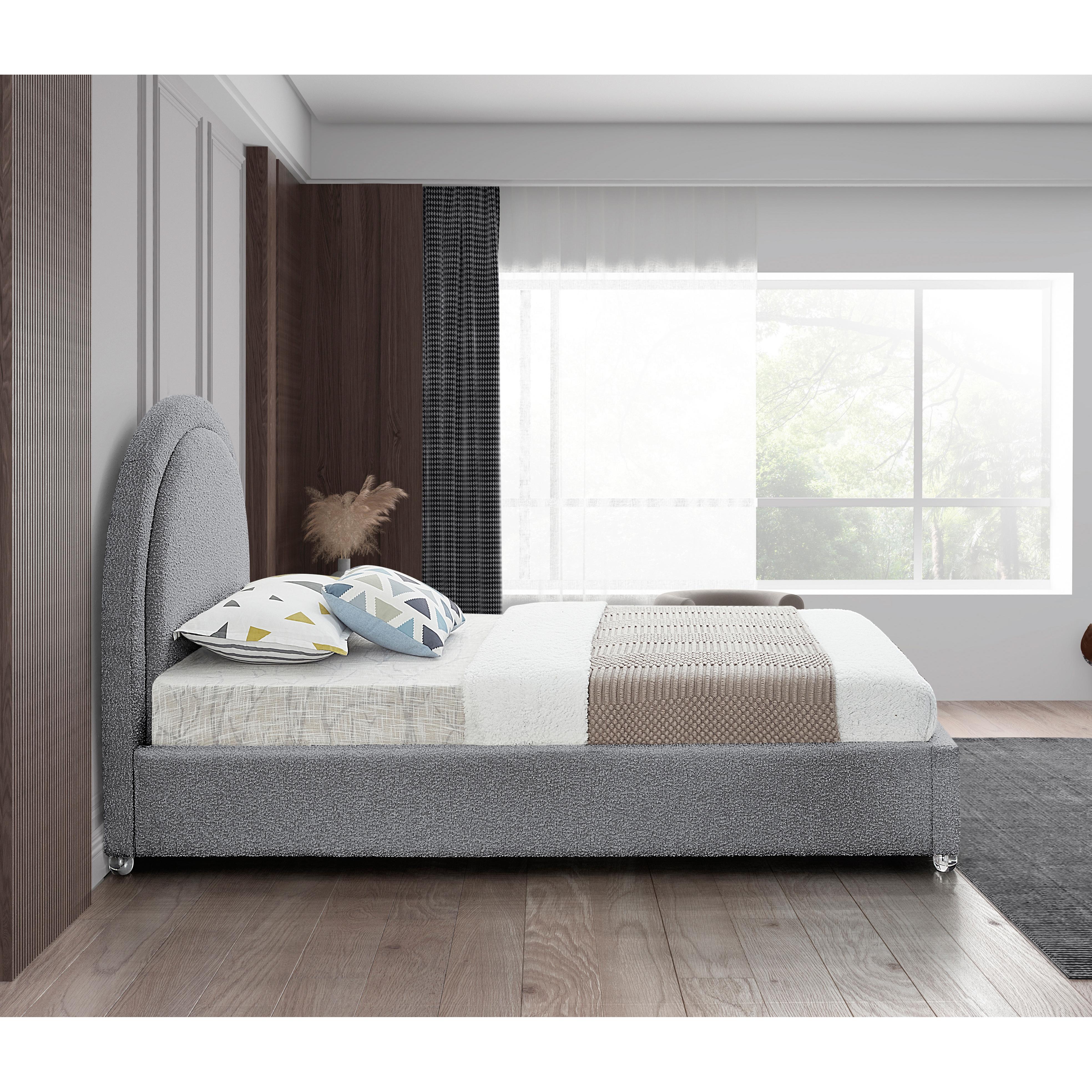 Meridian Milo Grey Fabric Twin Bed