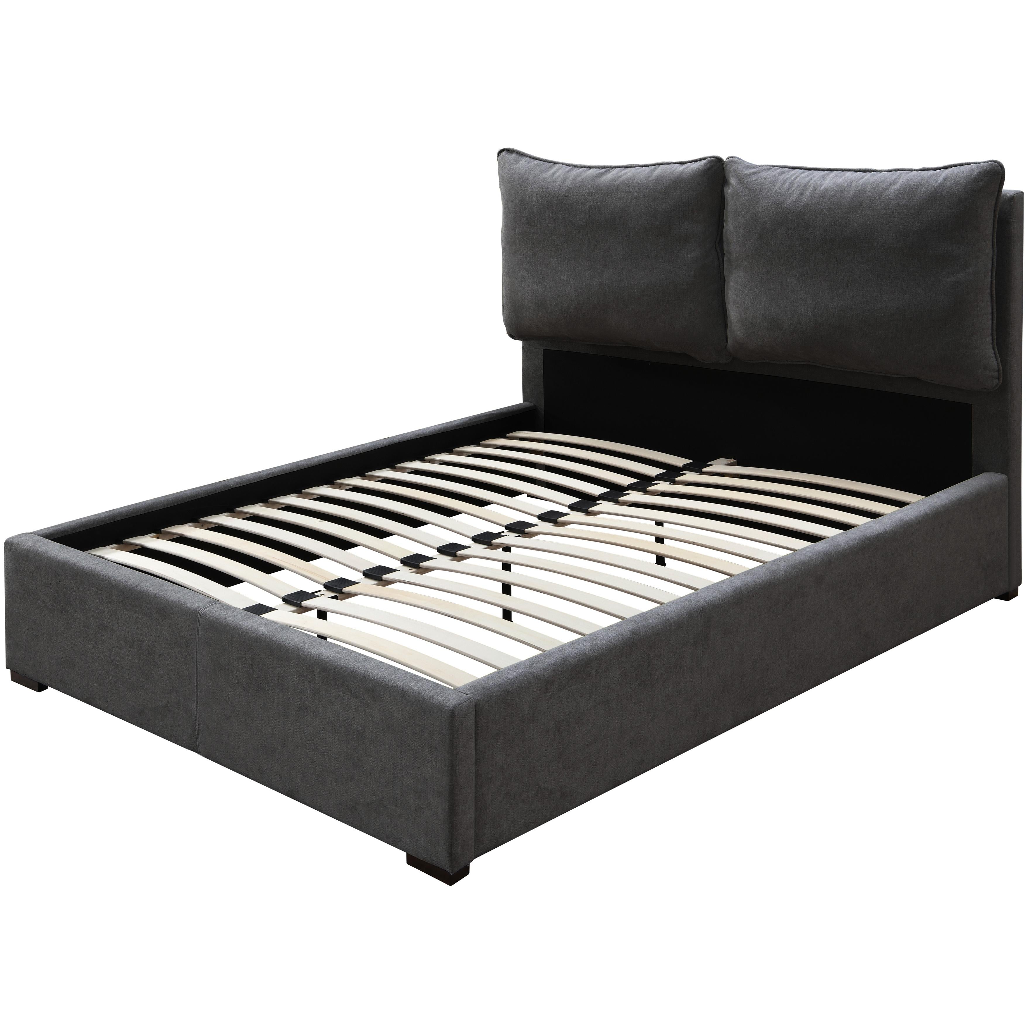 Meridian Misha Pepper Black Polyester Fabric King Bed (3 Boxes)