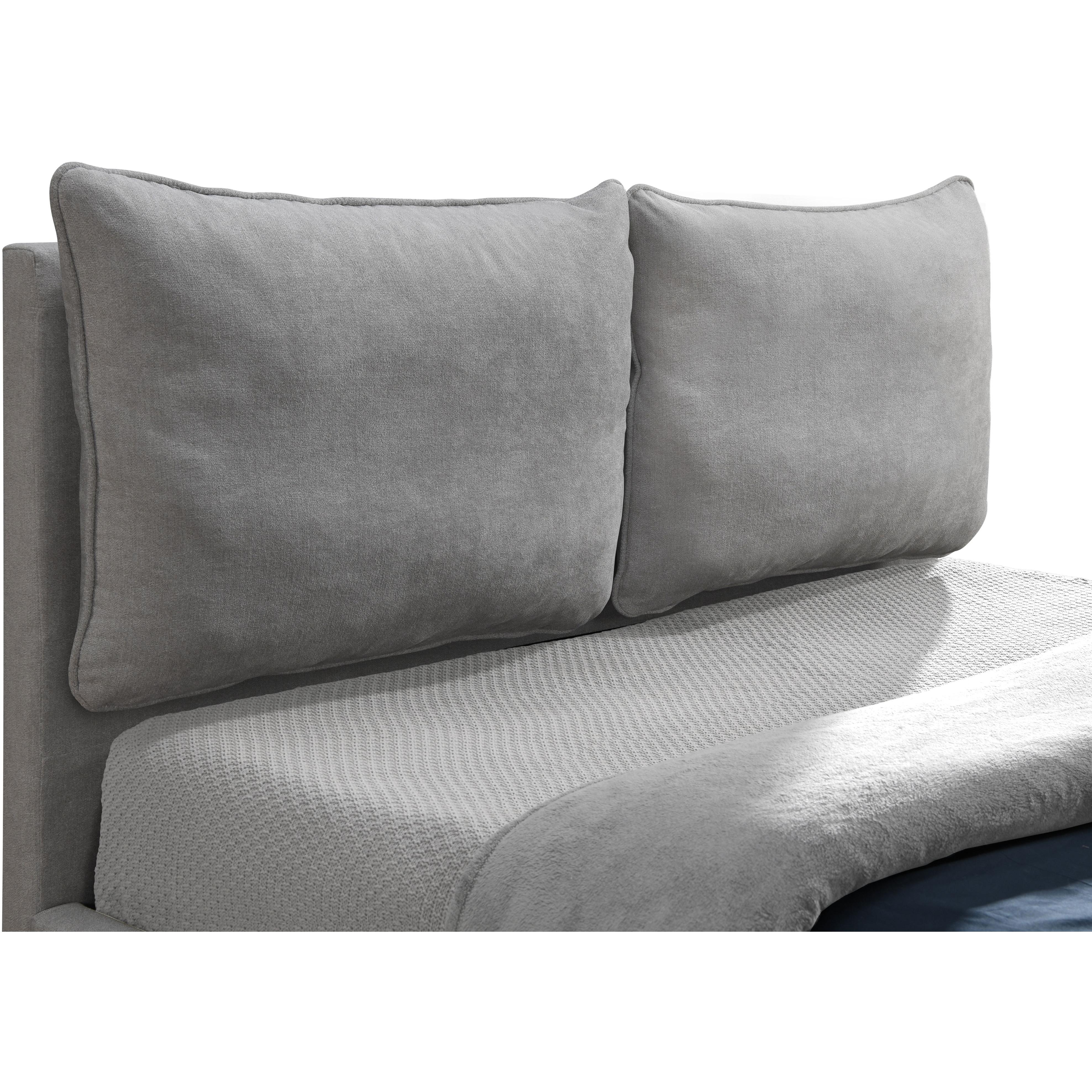 Meridian Misha Light Grey Polyester Fabric King Bed (3 Boxes)