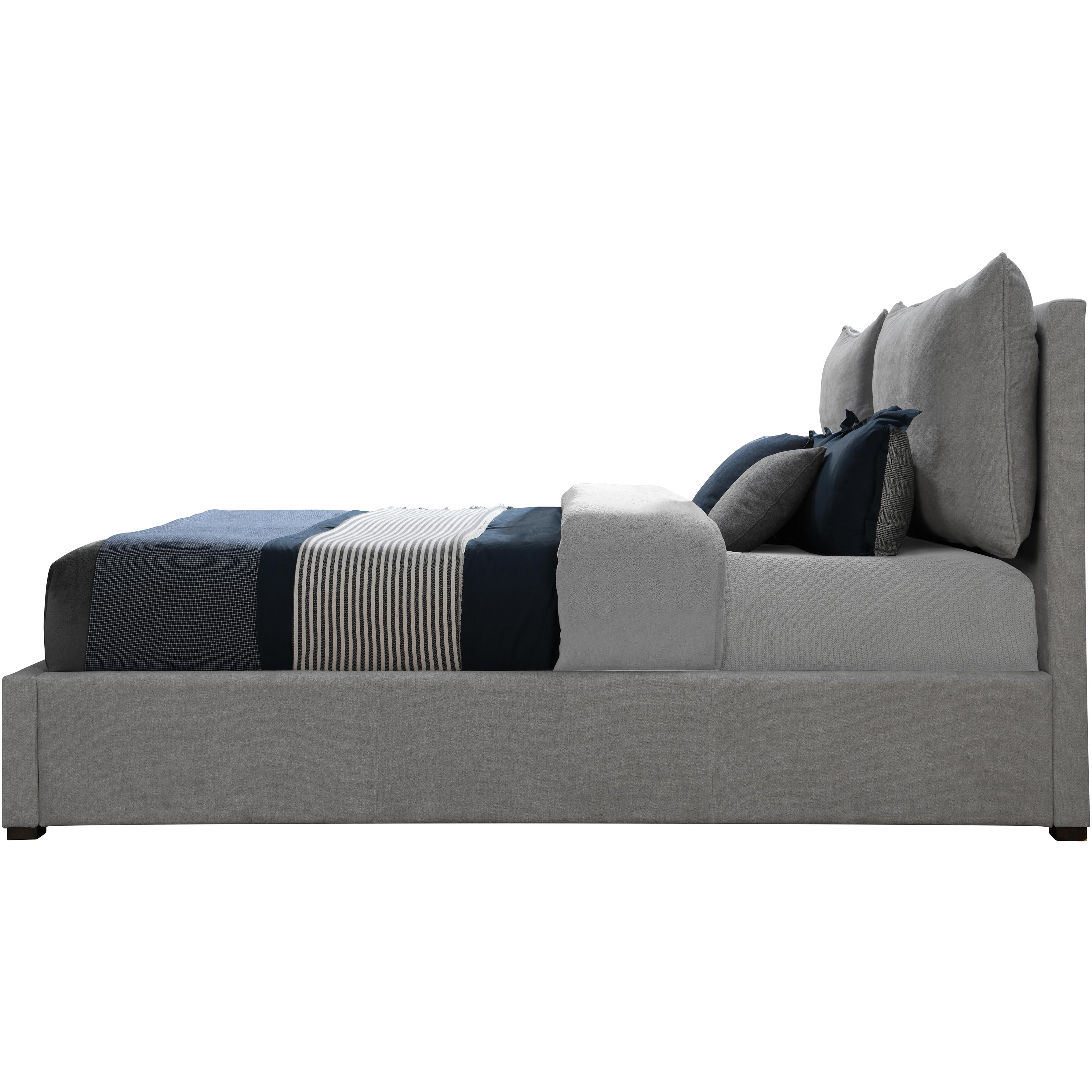 Meridian Misha Light Grey Polyester Fabric Queen Bed (3 Boxes)