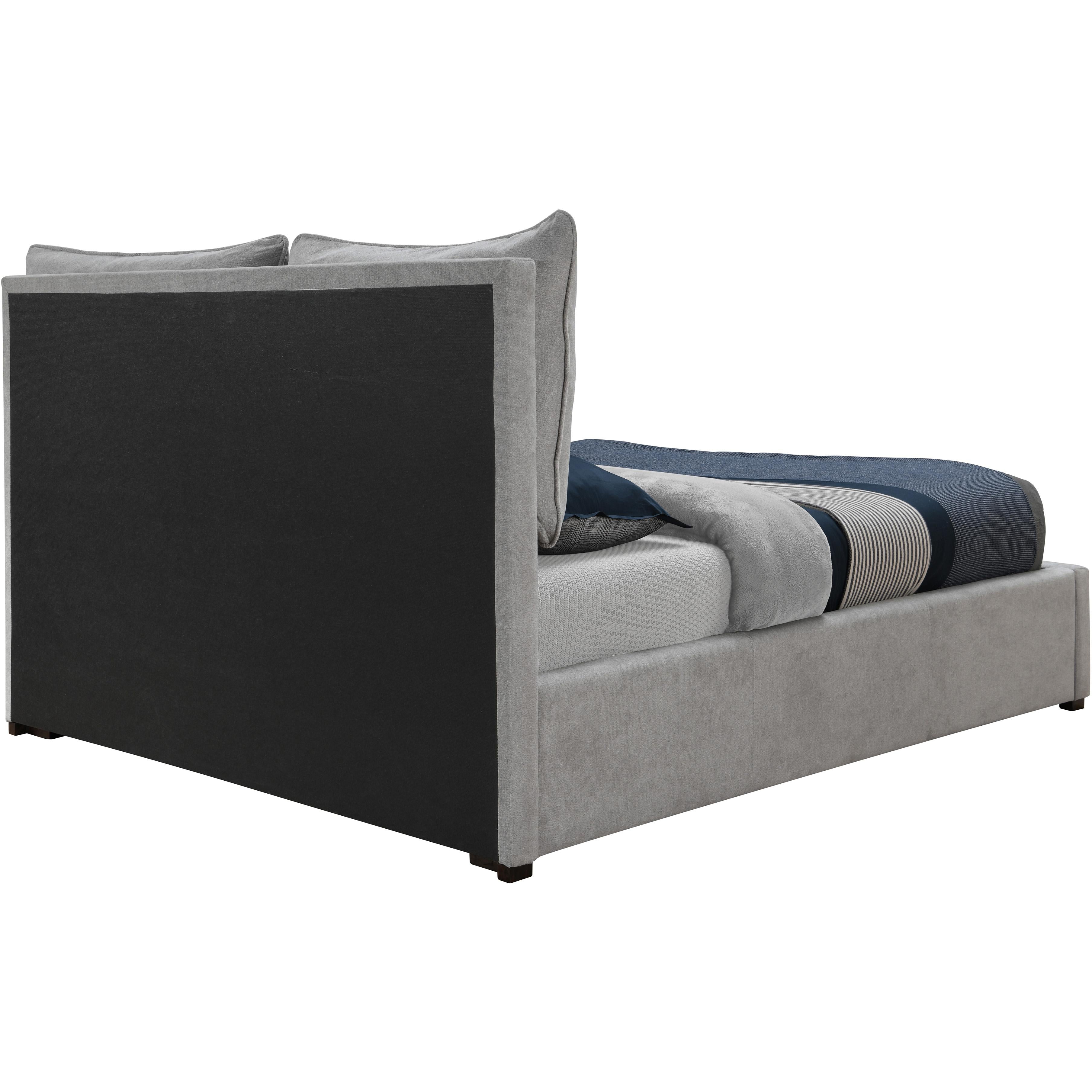 Meridian Misha Light Grey Polyester Fabric Queen Bed (3 Boxes)