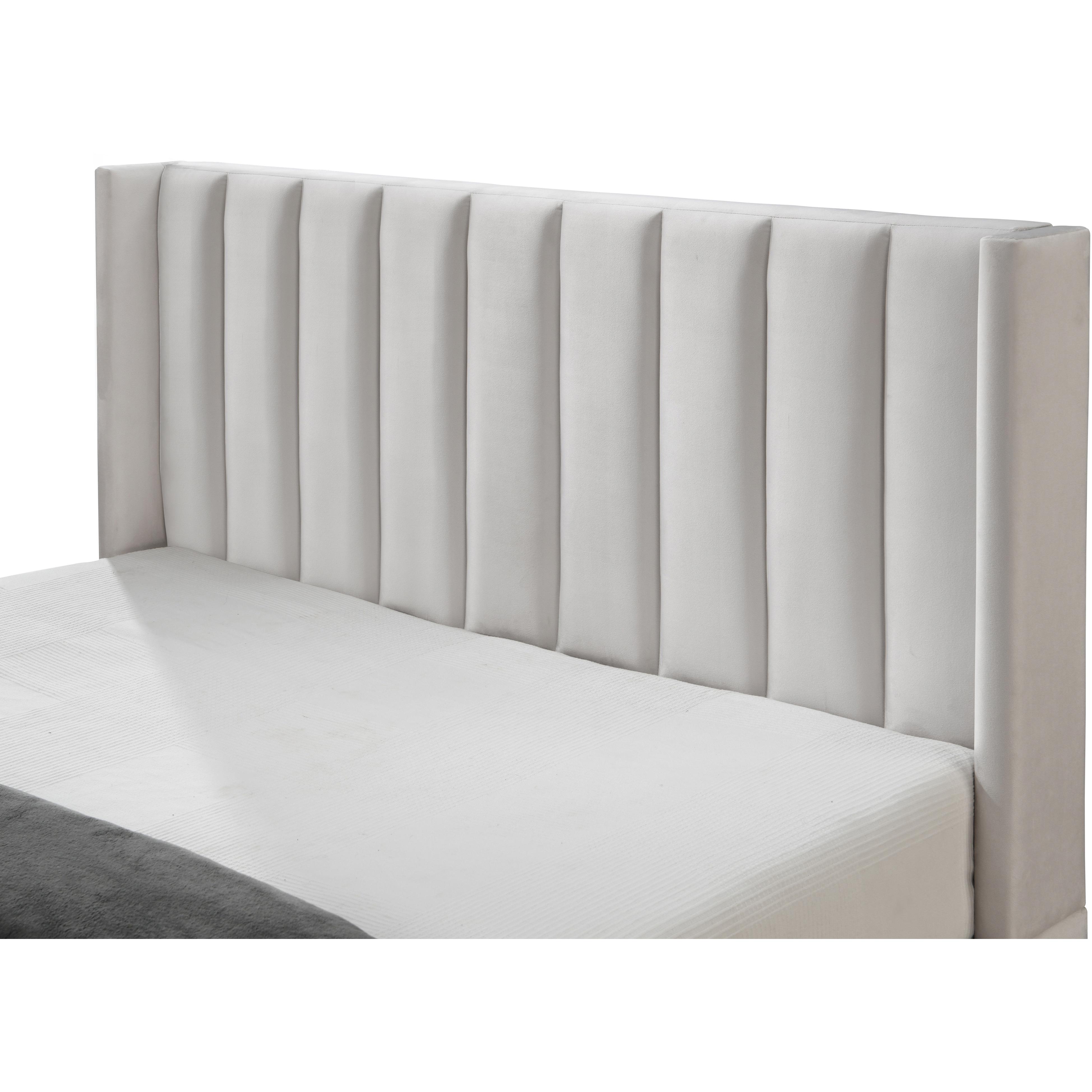 Meridian Nadia Cream Velvet Full Bed