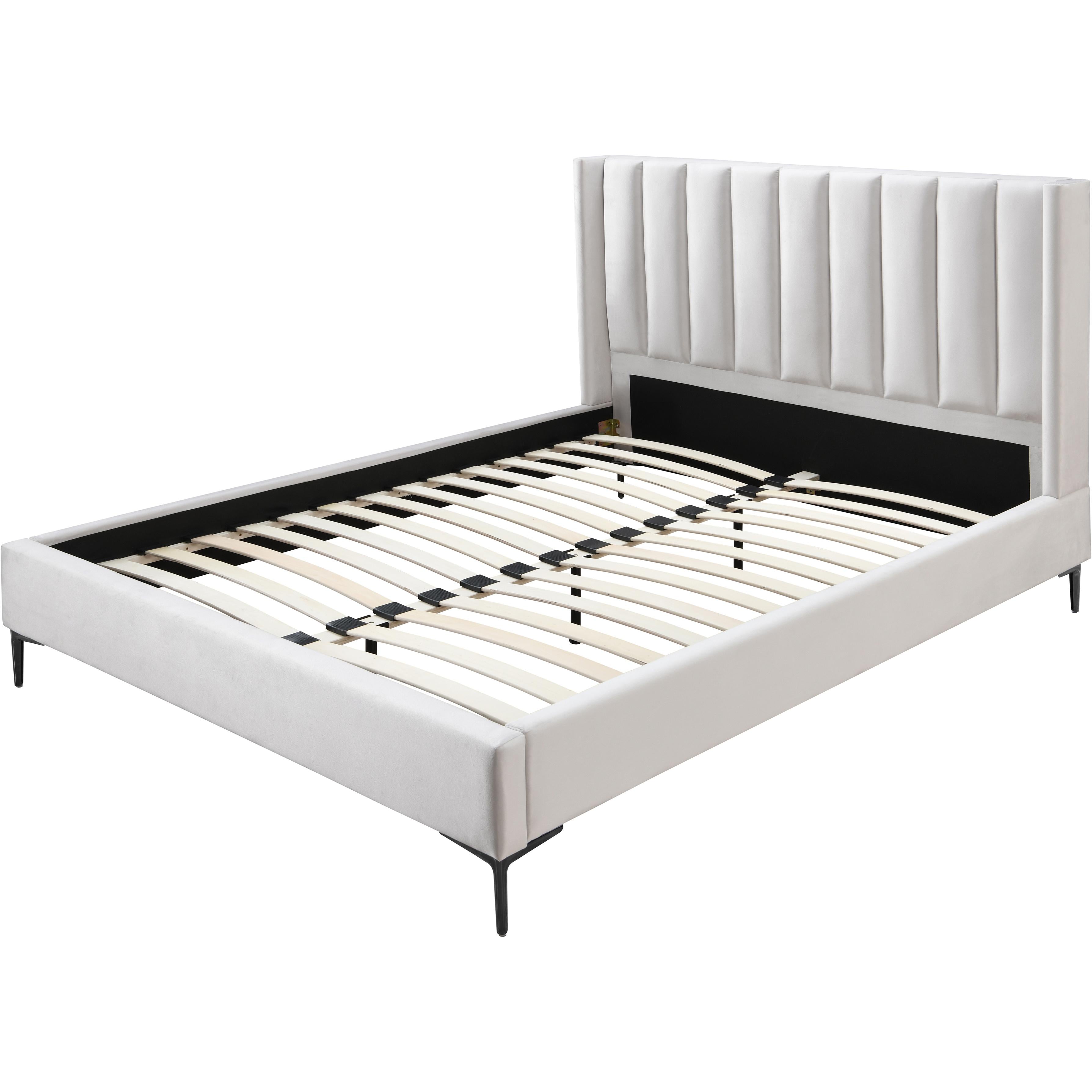 Meridian Nadia Cream Velvet Full Bed