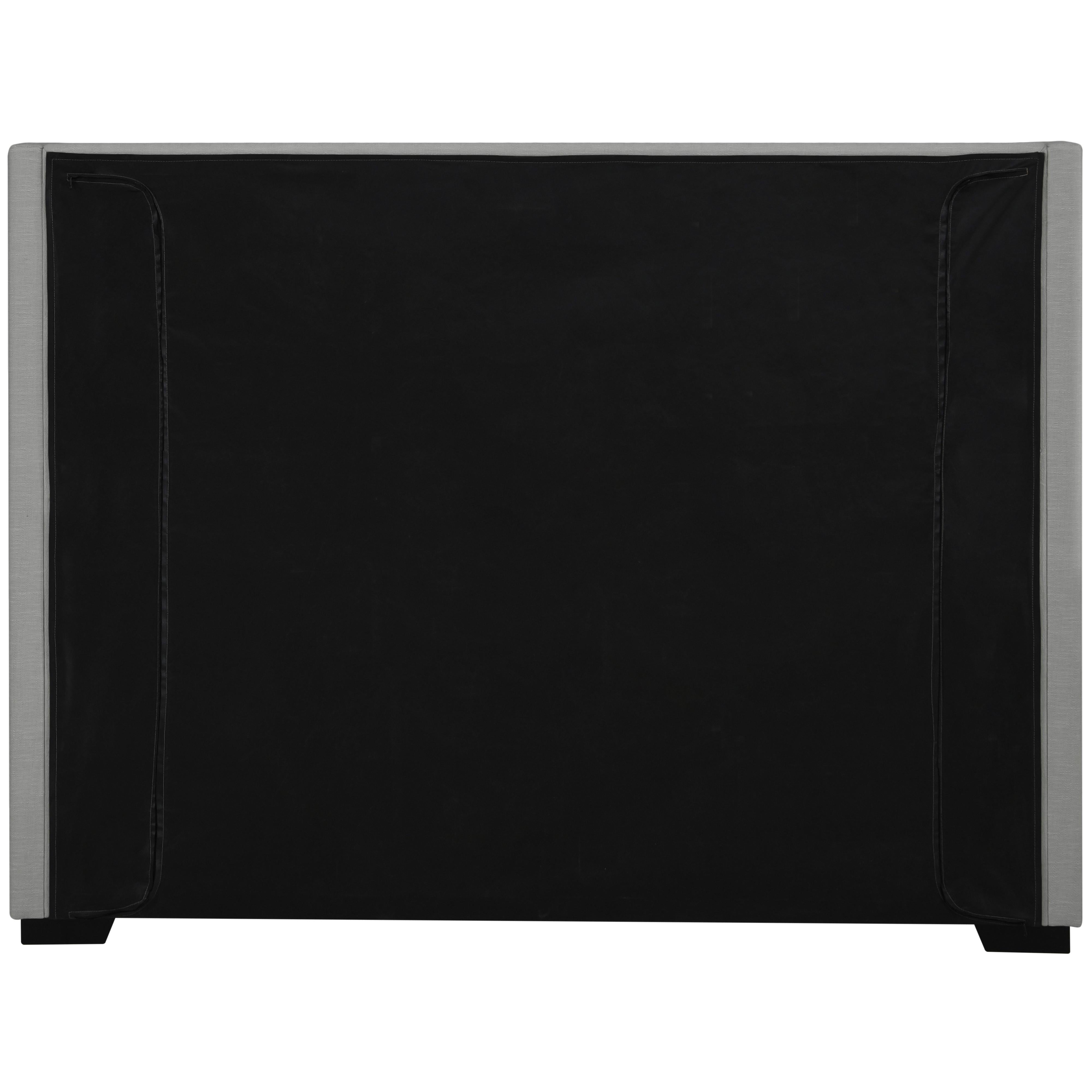 Meridian Oxford Grey Linen Textured Fabric Full Bed (3 Boxes)