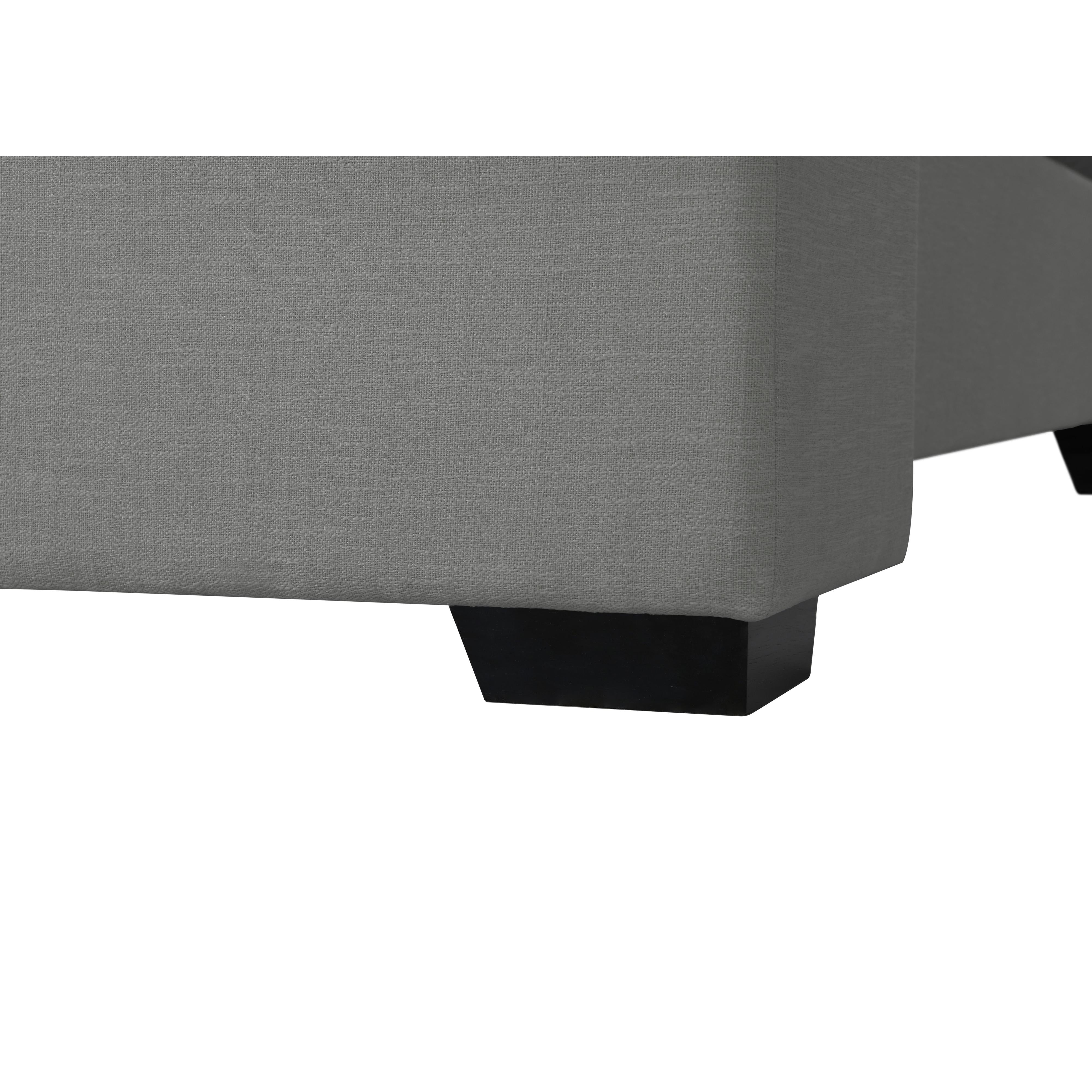 Meridian Oxford Grey Linen Textured Fabric Full Bed (3 Boxes)