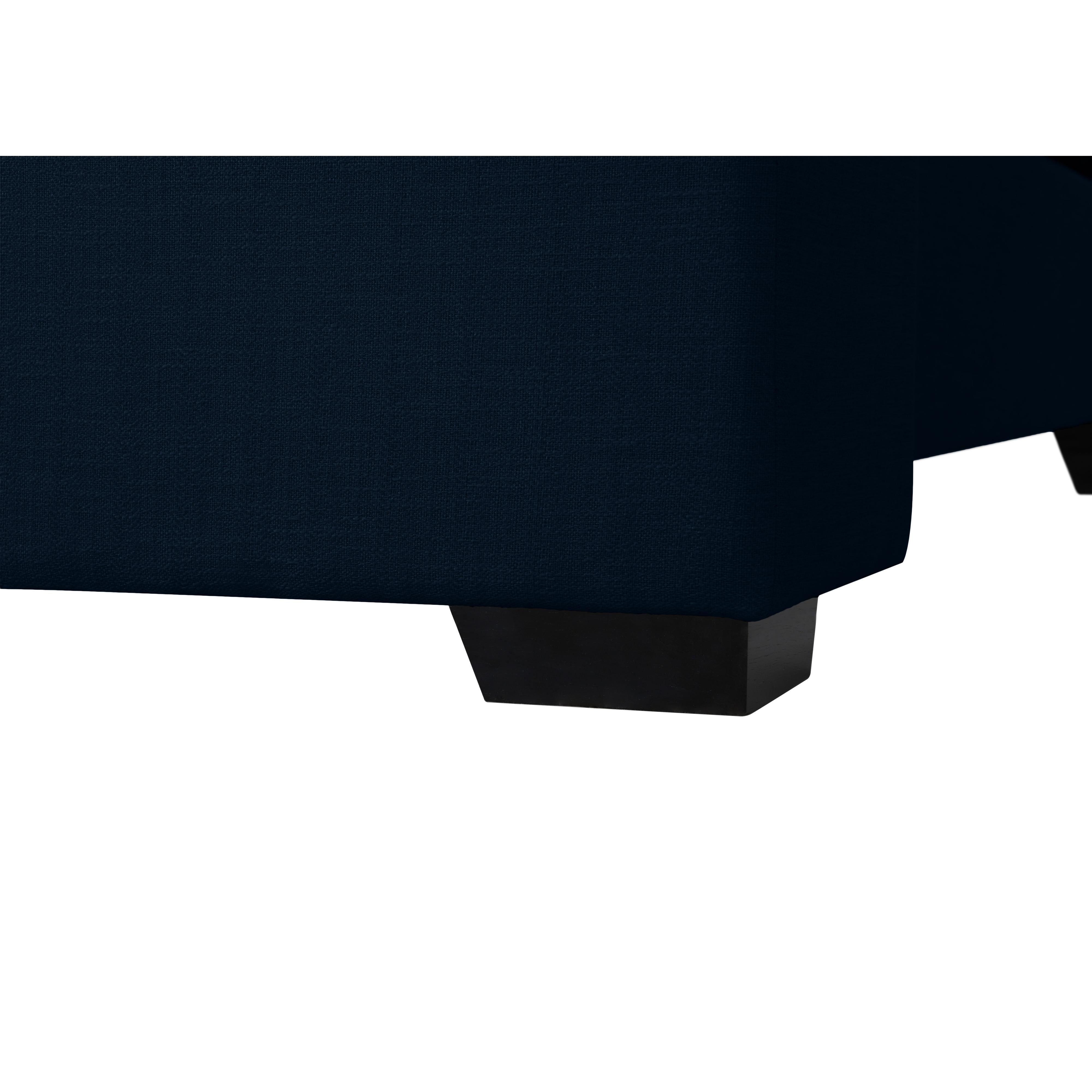 Meridian Oxford Navy Linen Textured Fabric Full Bed (3 Boxes)