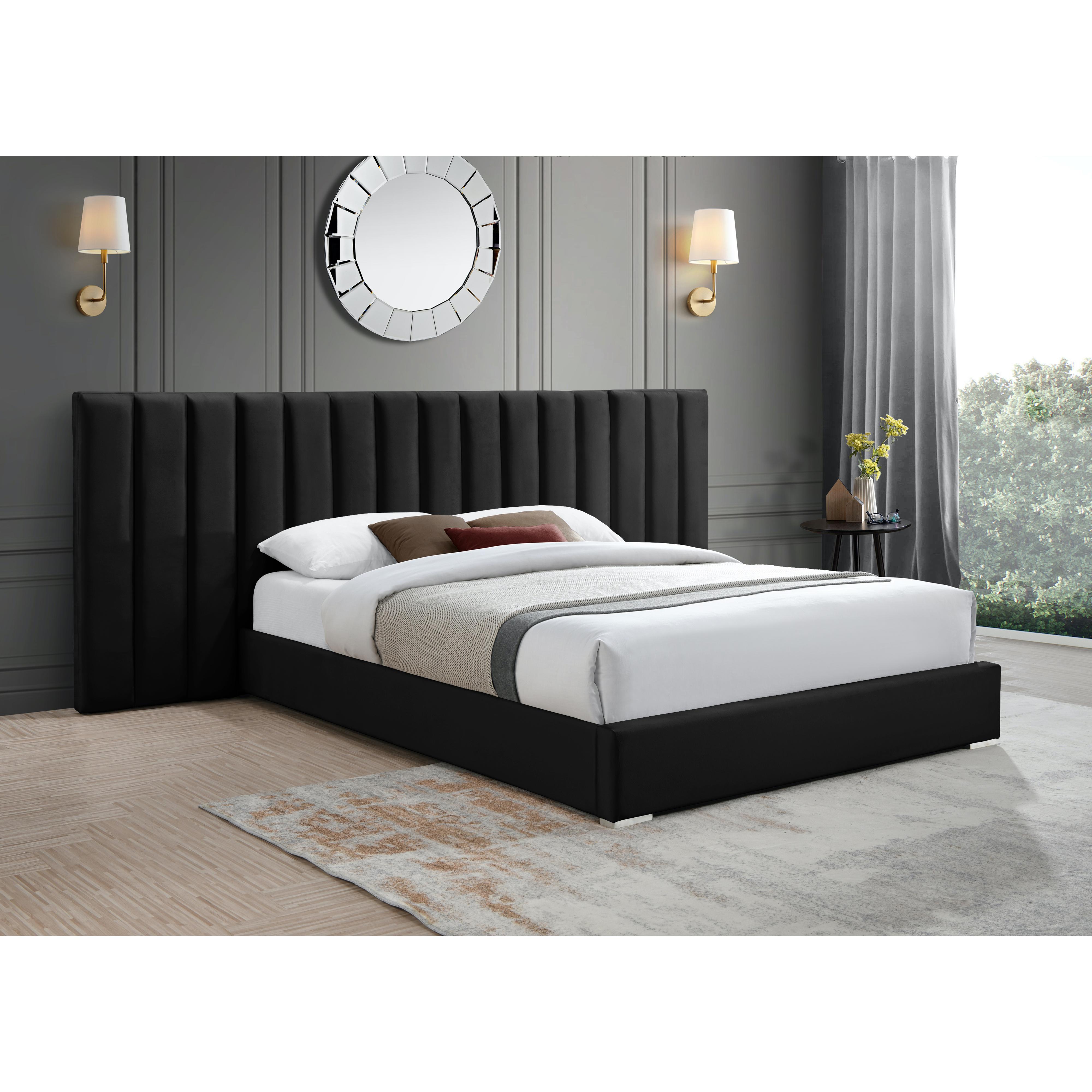 Meridian Pablo Black Velvet King Bed