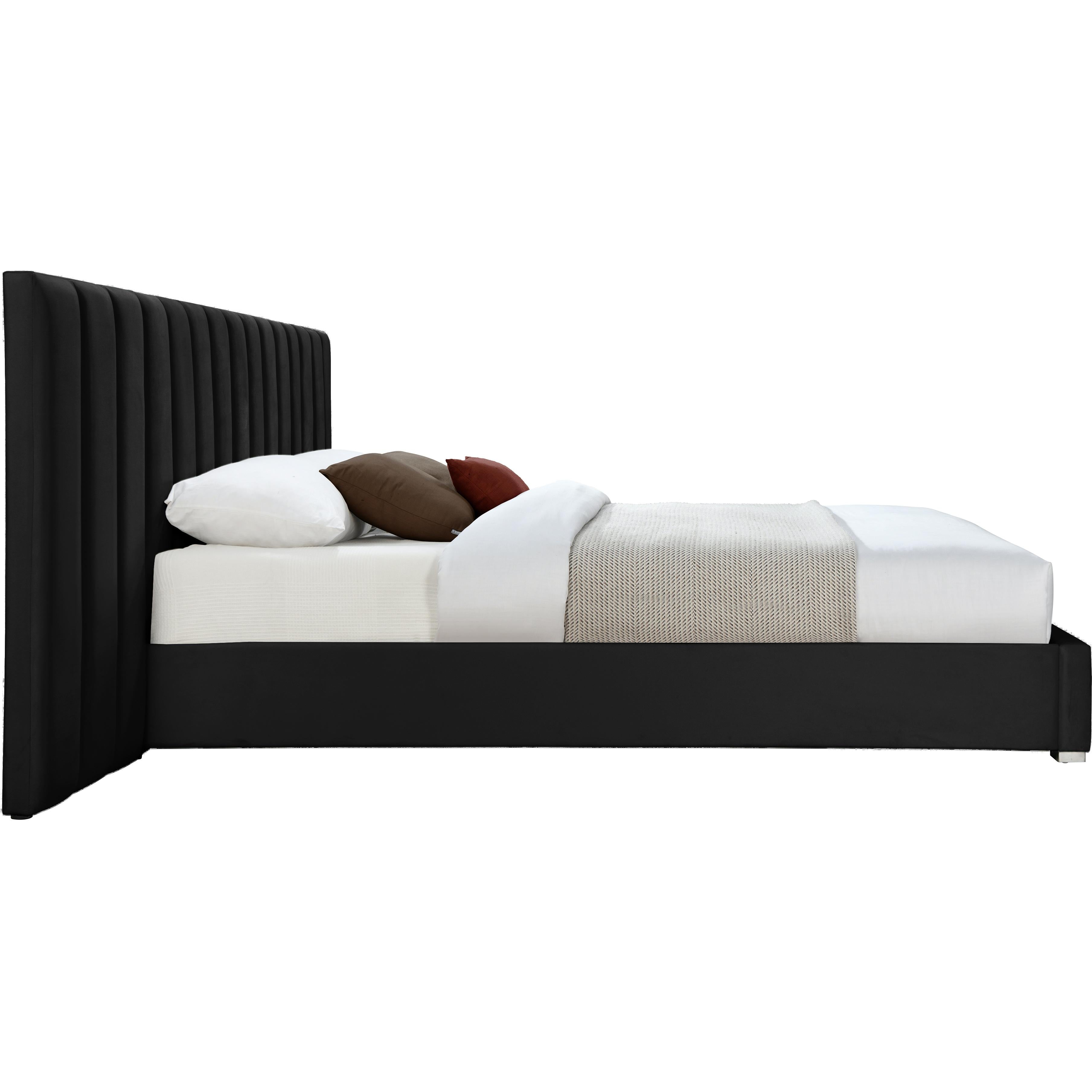 Meridian Pablo Black Velvet King Bed