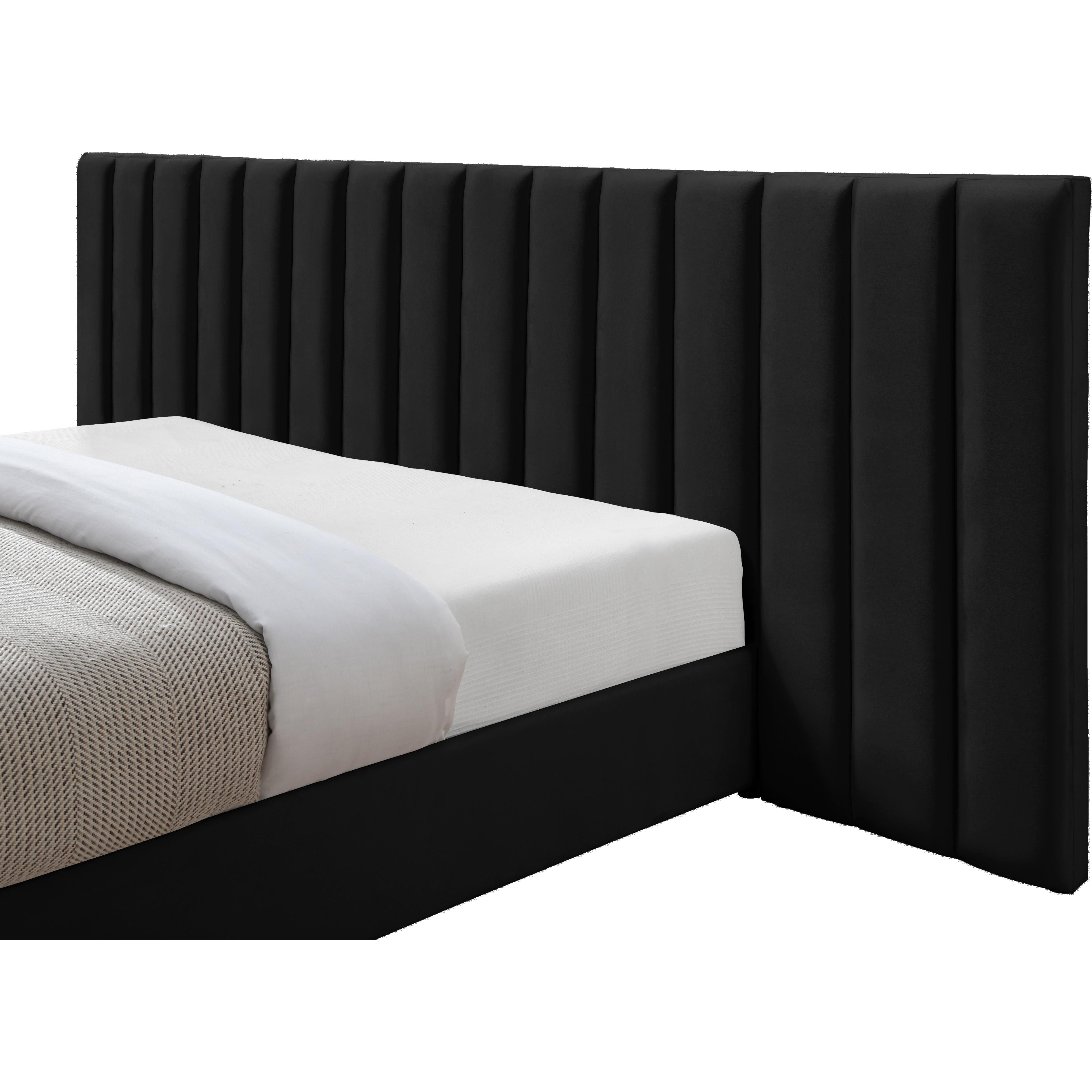 Meridian Pablo Black Velvet King Bed
