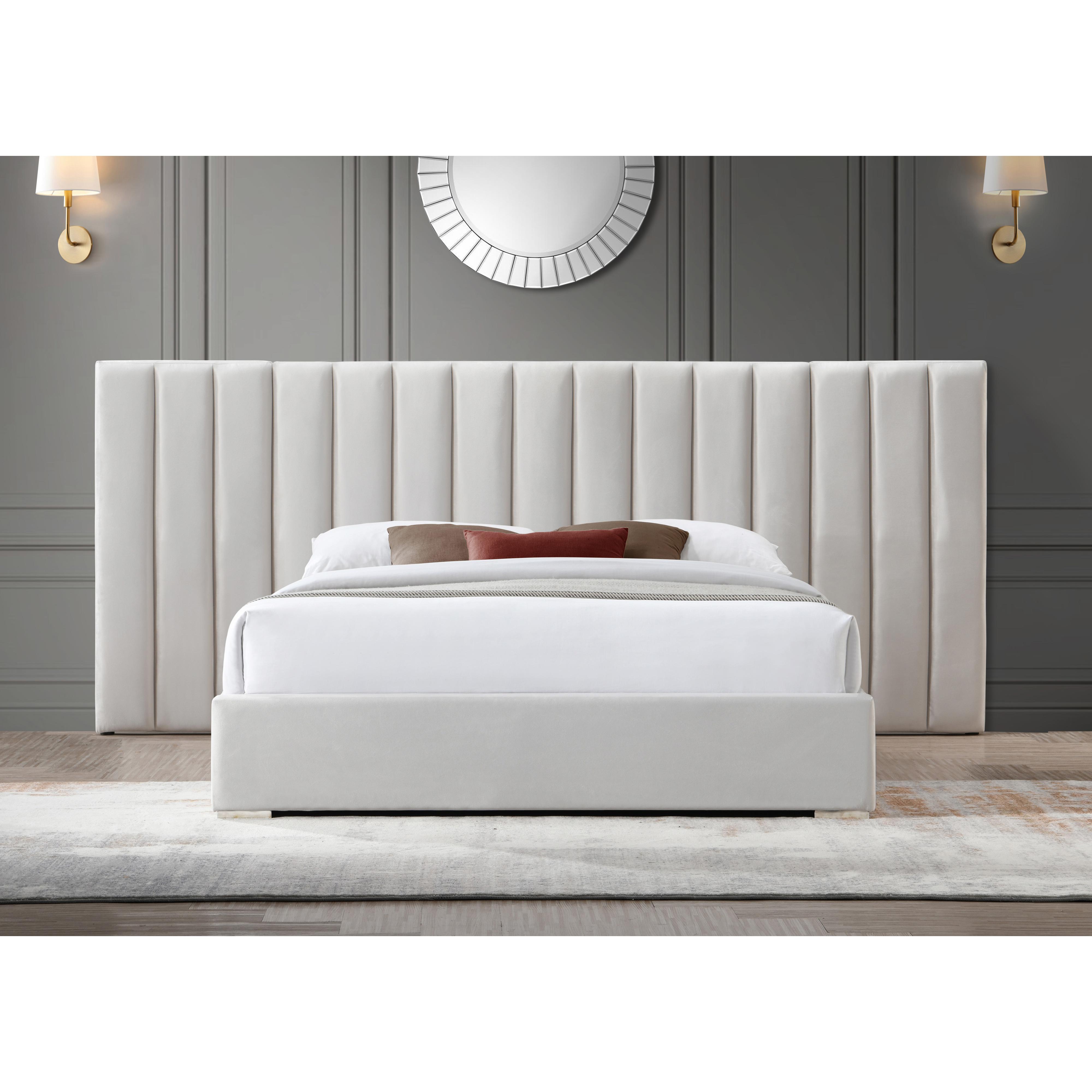 Meridian Pablo Cream Velvet King Bed
