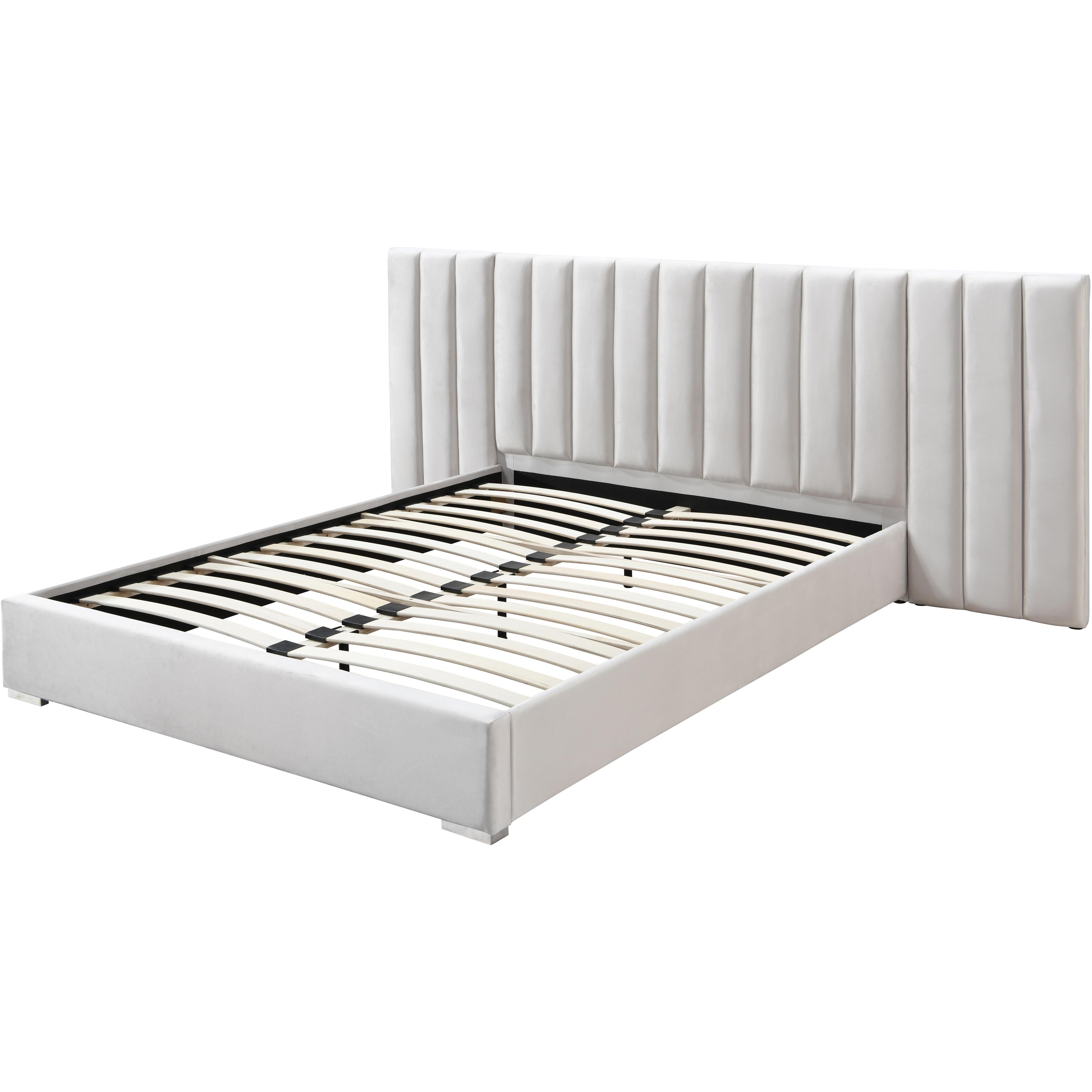 Meridian Pablo Cream Velvet King Bed