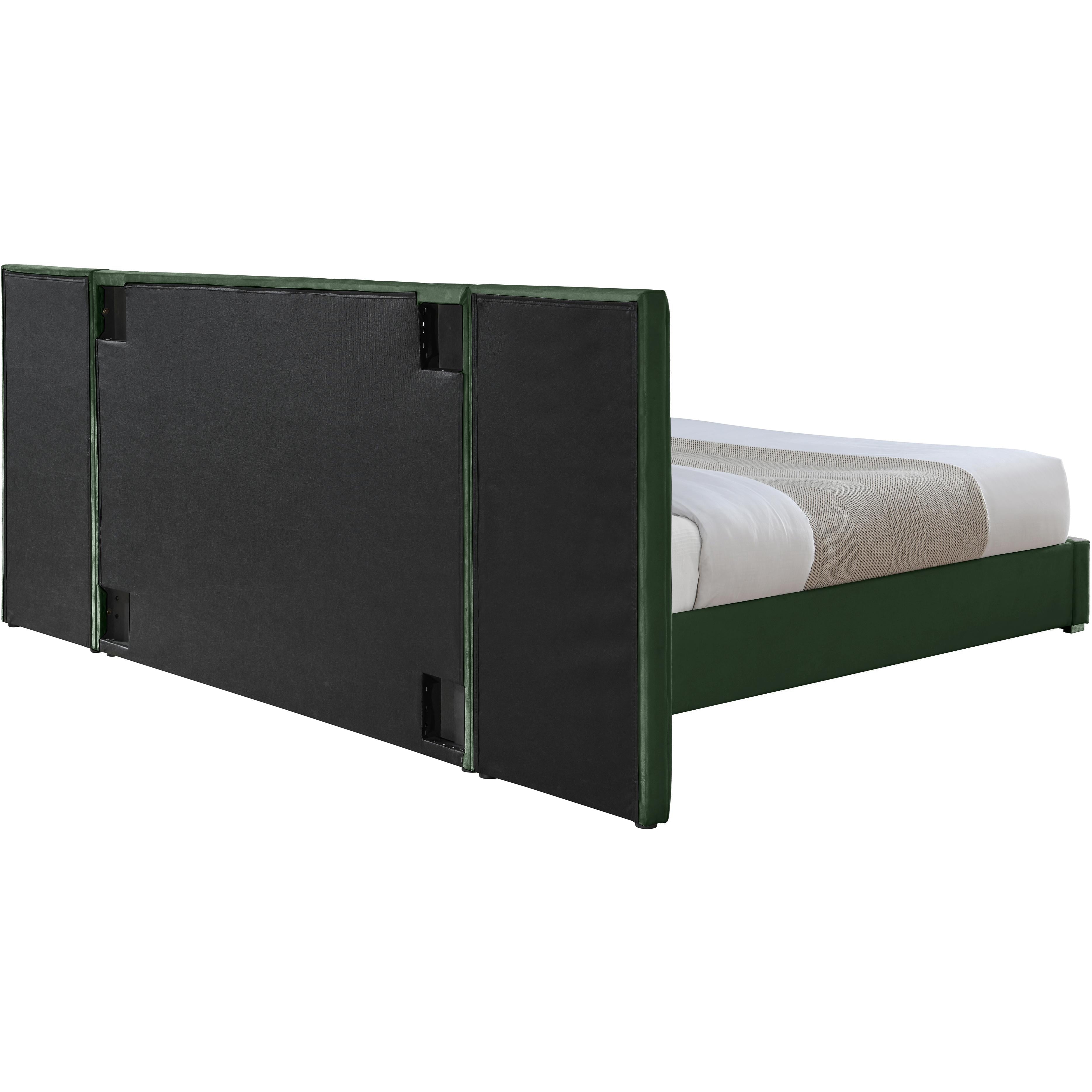 Meridian Pablo Green Velvet King Bed