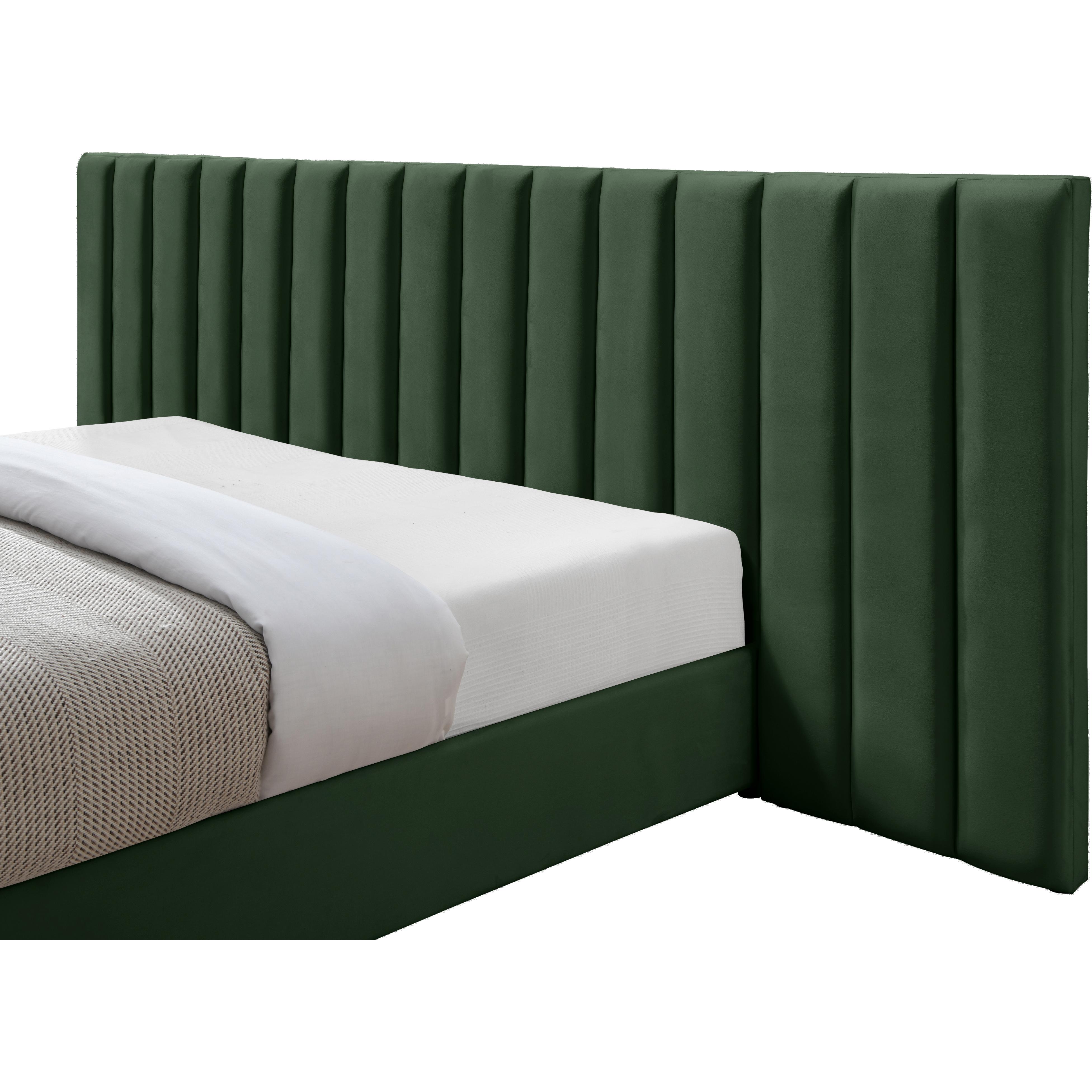 Meridian Pablo Green Velvet King Bed