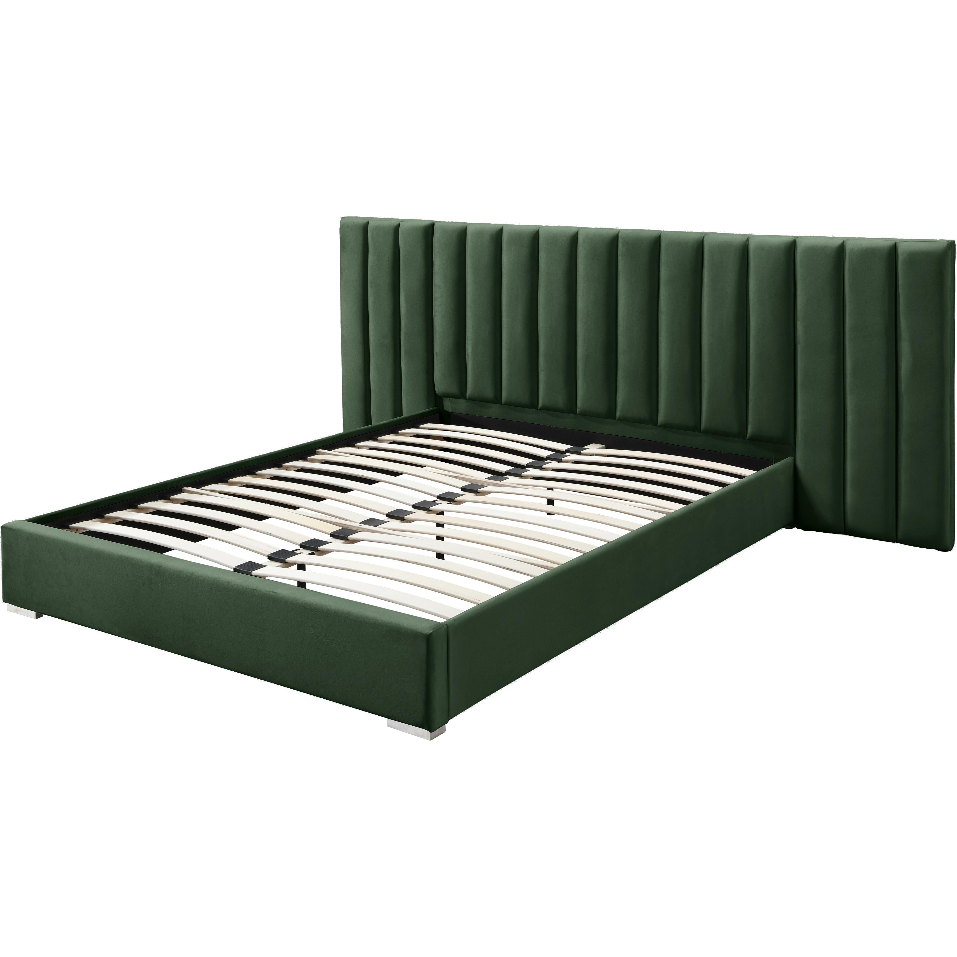 Meridian Pablo Green Velvet King Bed