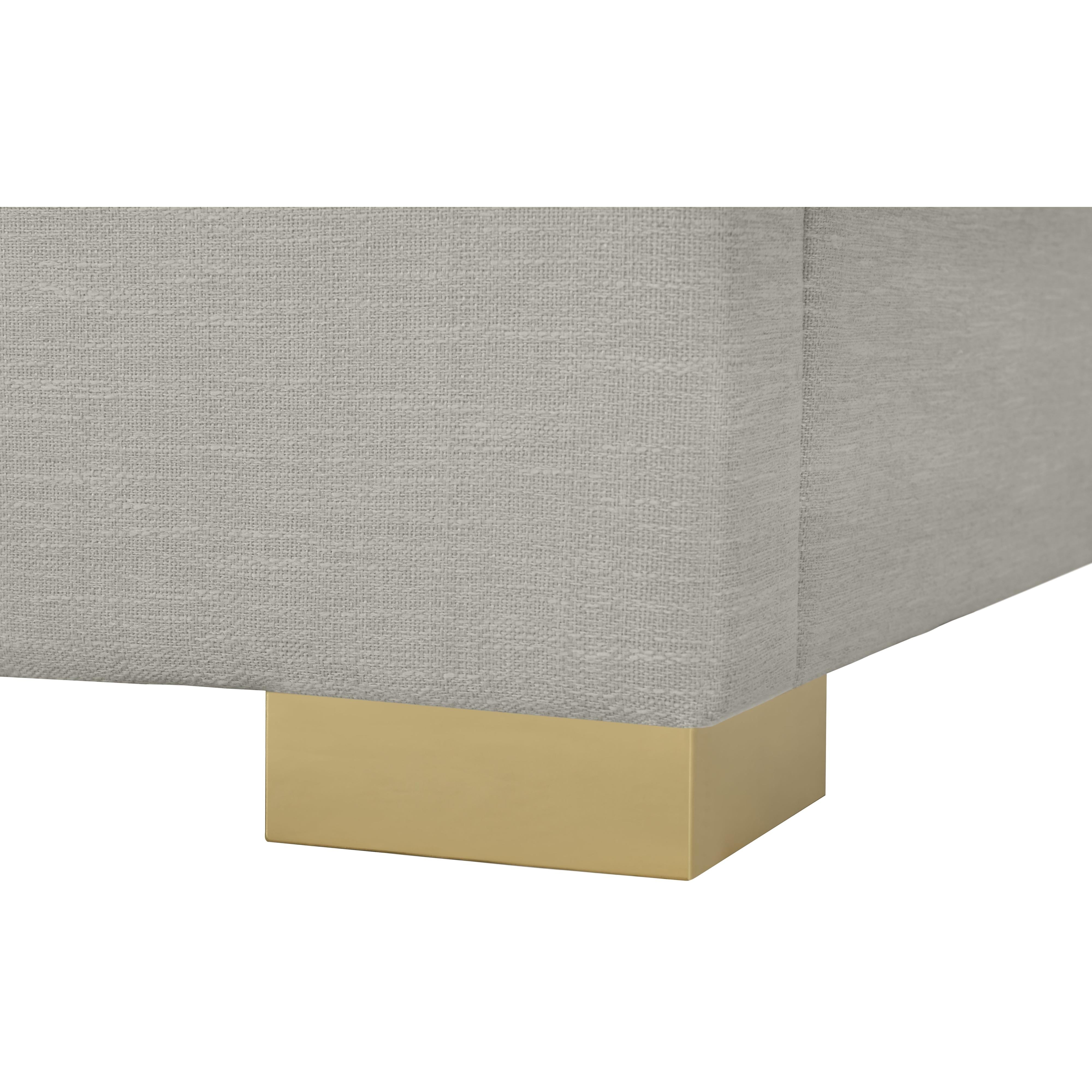 Meridian Pierce Beige Linen Textured Fabric Full Bed