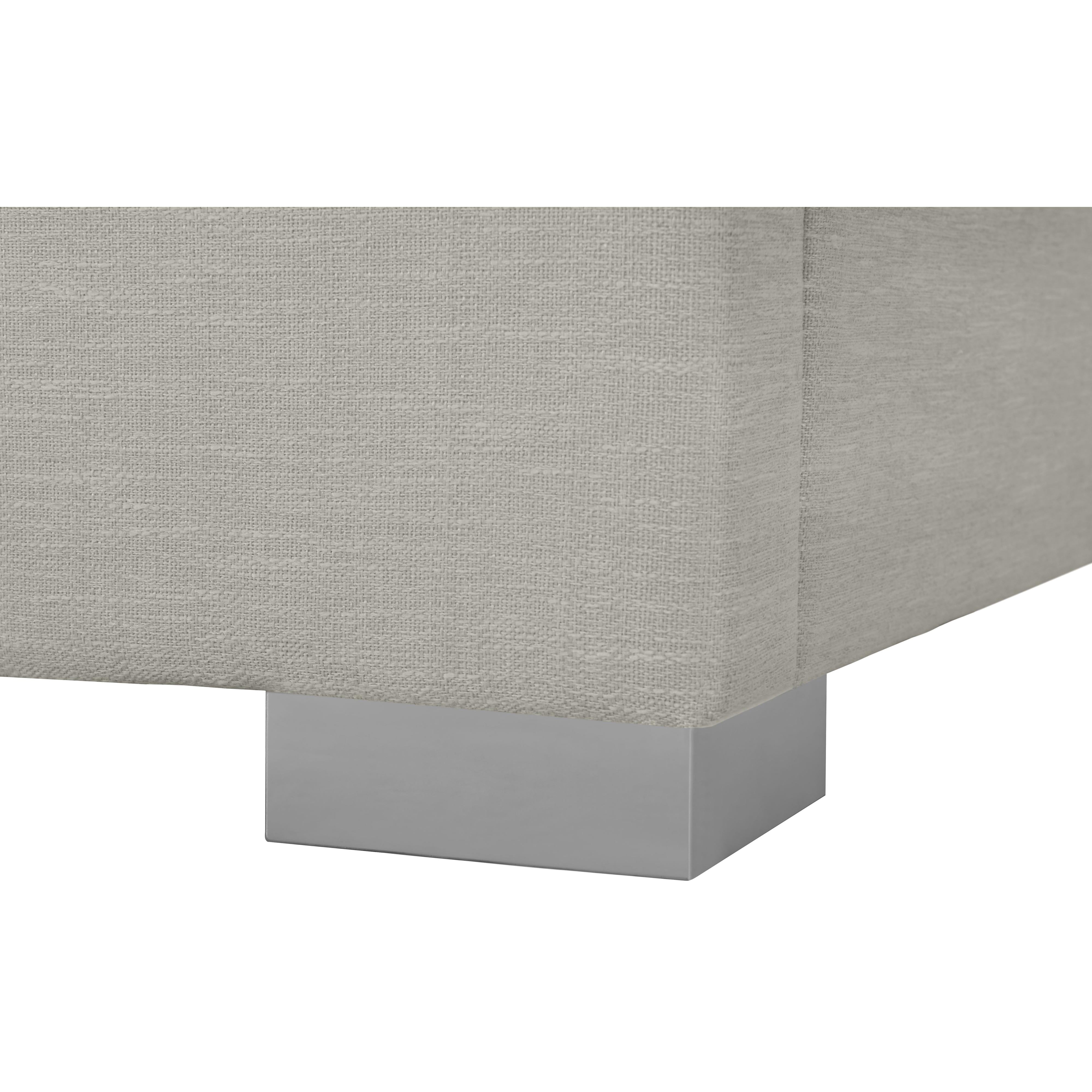 Meridian Pierce Beige Linen Textured Fabric Full Bed