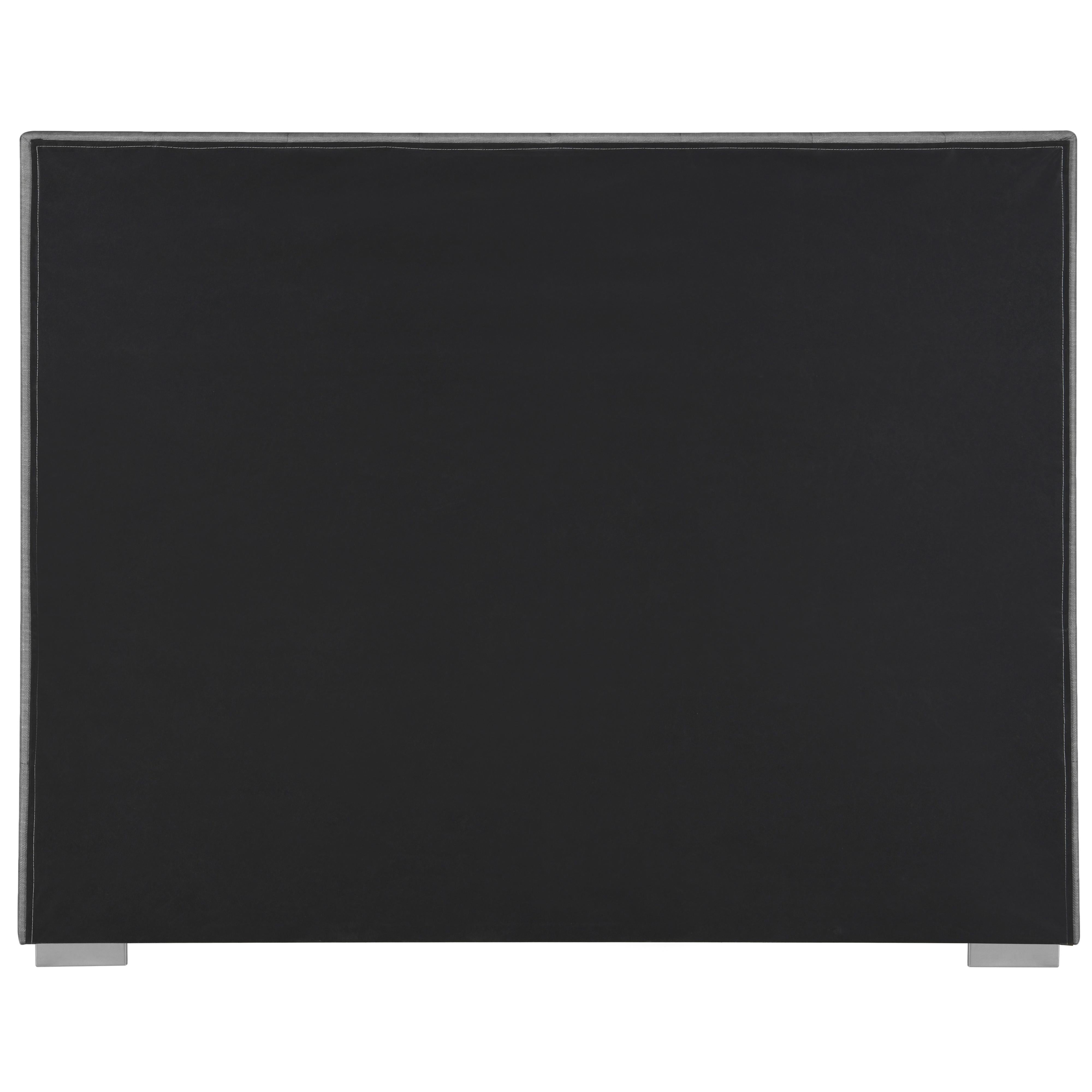 Meridian Pierce Grey Linen Textured Fabric King Bed