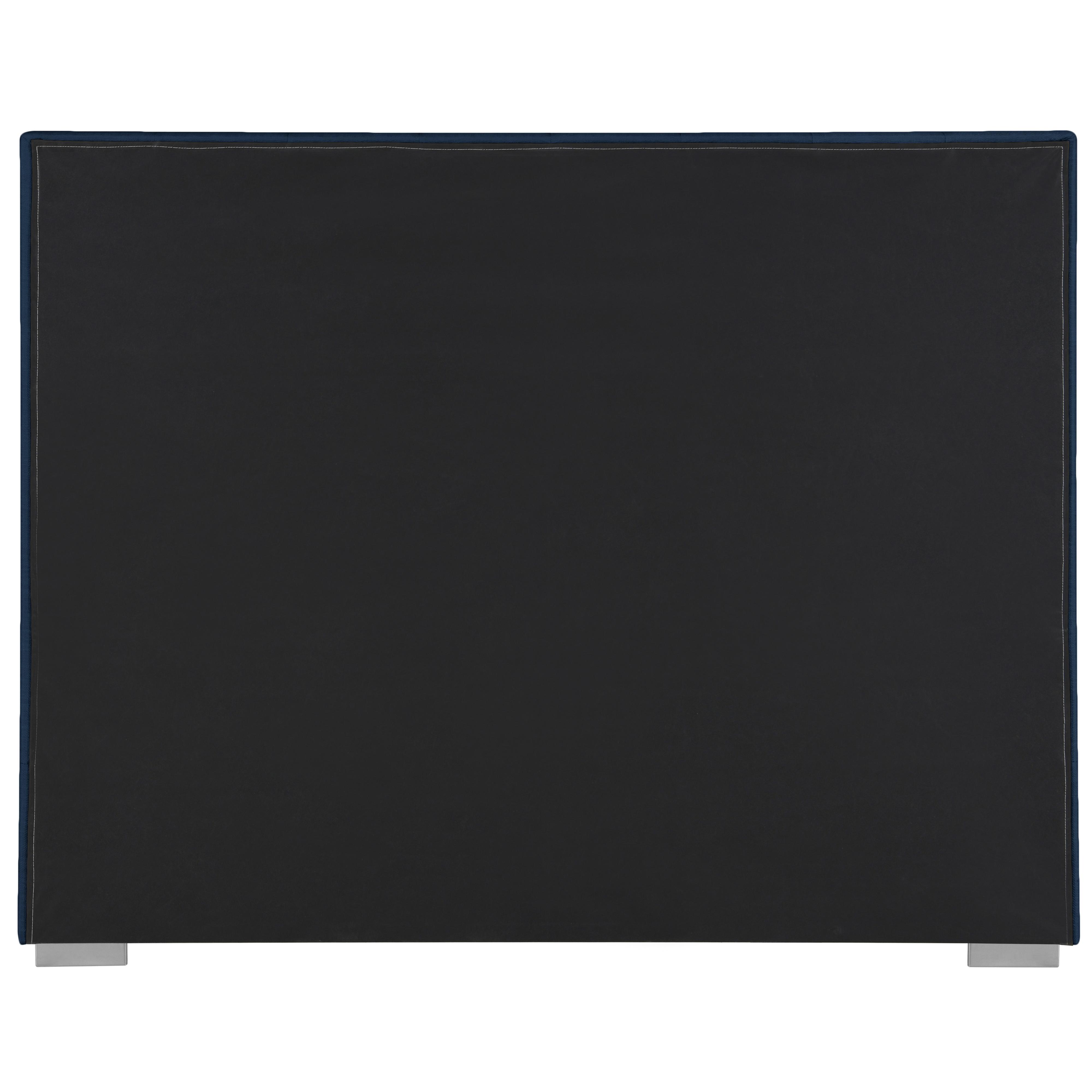Meridian Pierce Navy Linen Textured Fabric Full Bed
